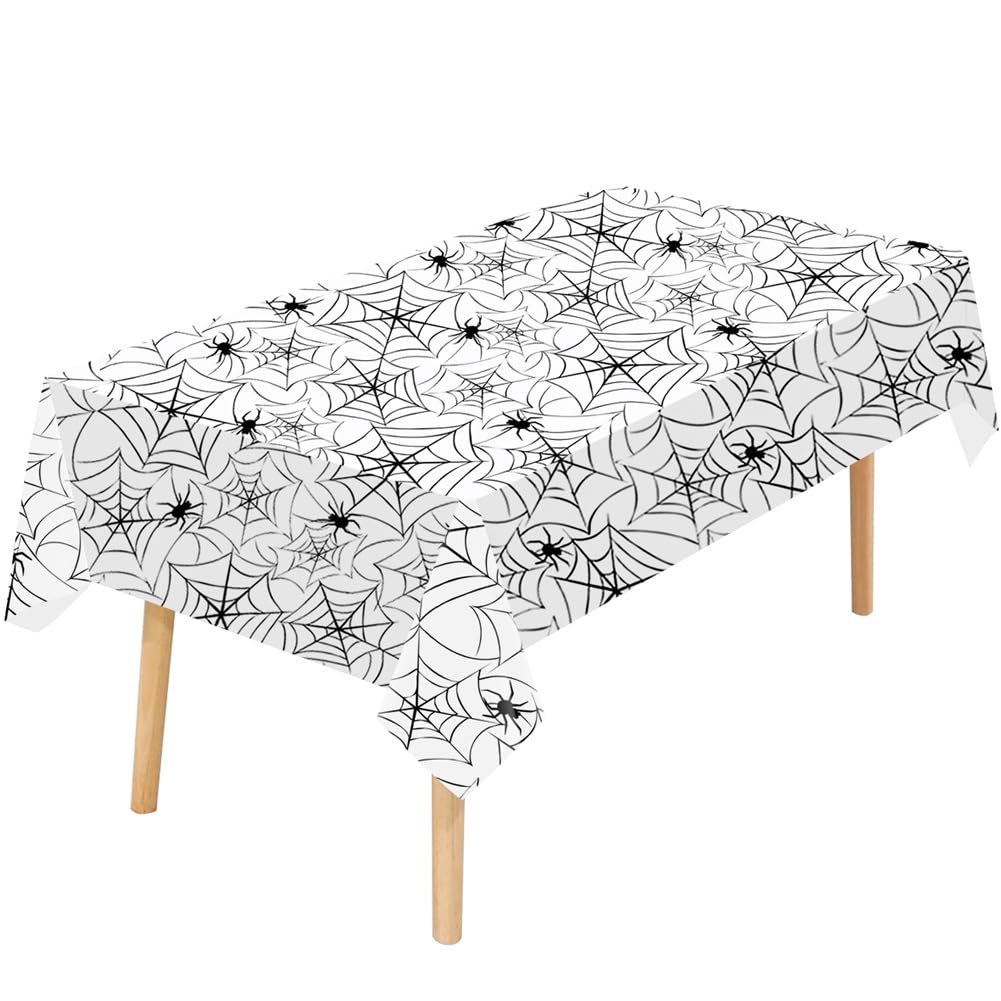 Amocytec 2Pack Halloween Plastic Tablecloths Disposable Christmas Plastic Table Covers BBQ Picnic Halloween Party Oil-Proof Wate