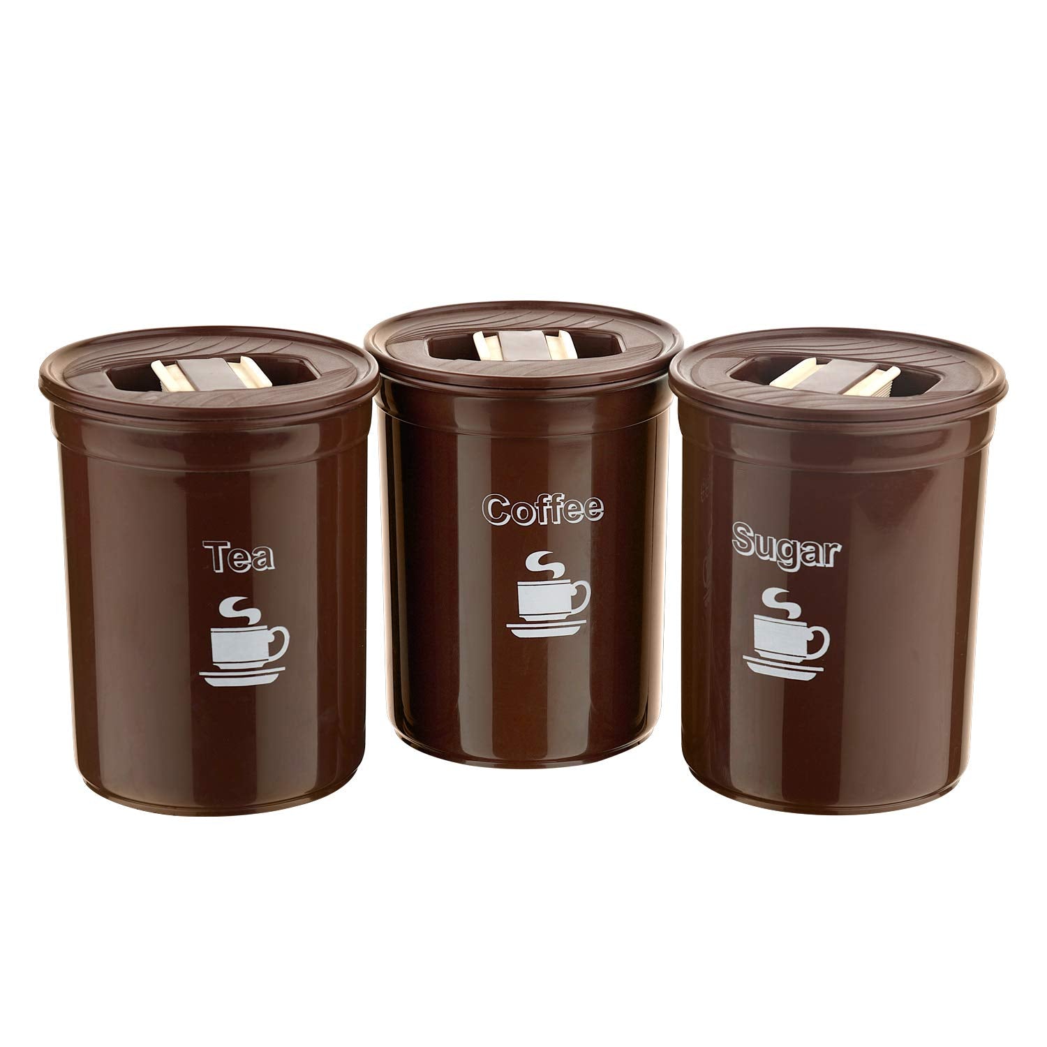 Asian Plastowares 10000412 Plastic Container (Brown, 850Ml) 3 Pieces