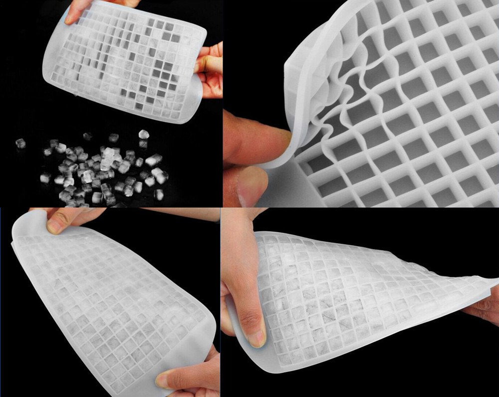 Yueton 160 Tray Silicone Frozen Mini Cube Ice Mold Candy Chocolate Jelly Mold (White)
