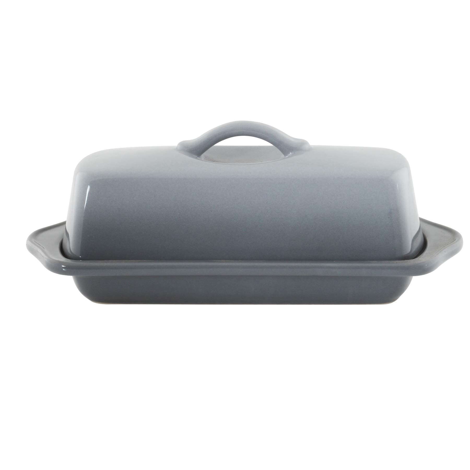Chantal Covered Dish, Full Size Butter, Fade Grey