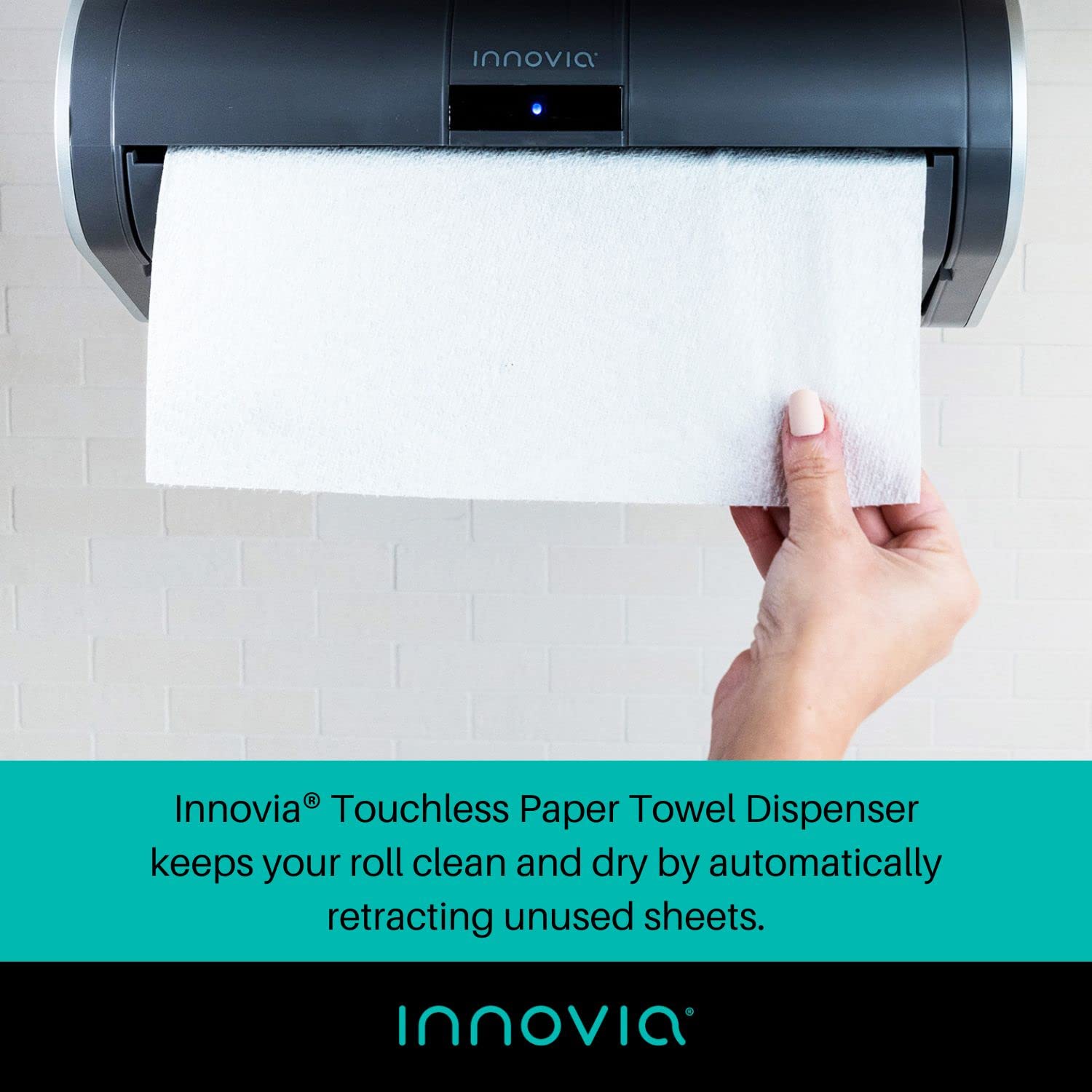 Innovia Automatic Paper Towel Dispenser. Touchless Technology. Works With Most Paper Towel Brands And Sizes. Dispenses The Numbe
