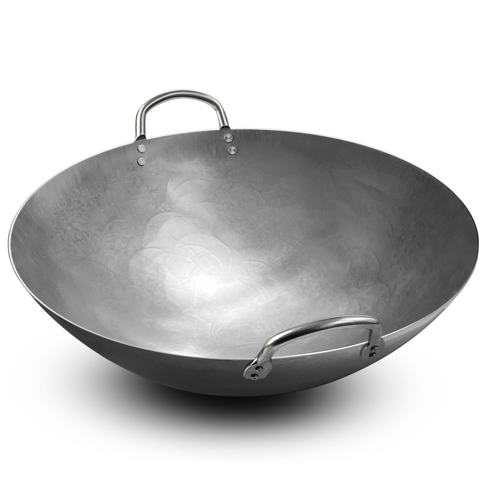 Sunrise Kitchen Supply Heavy Duty Hong Kong Style Carbon Steel Wok (Round Bottom) 15''