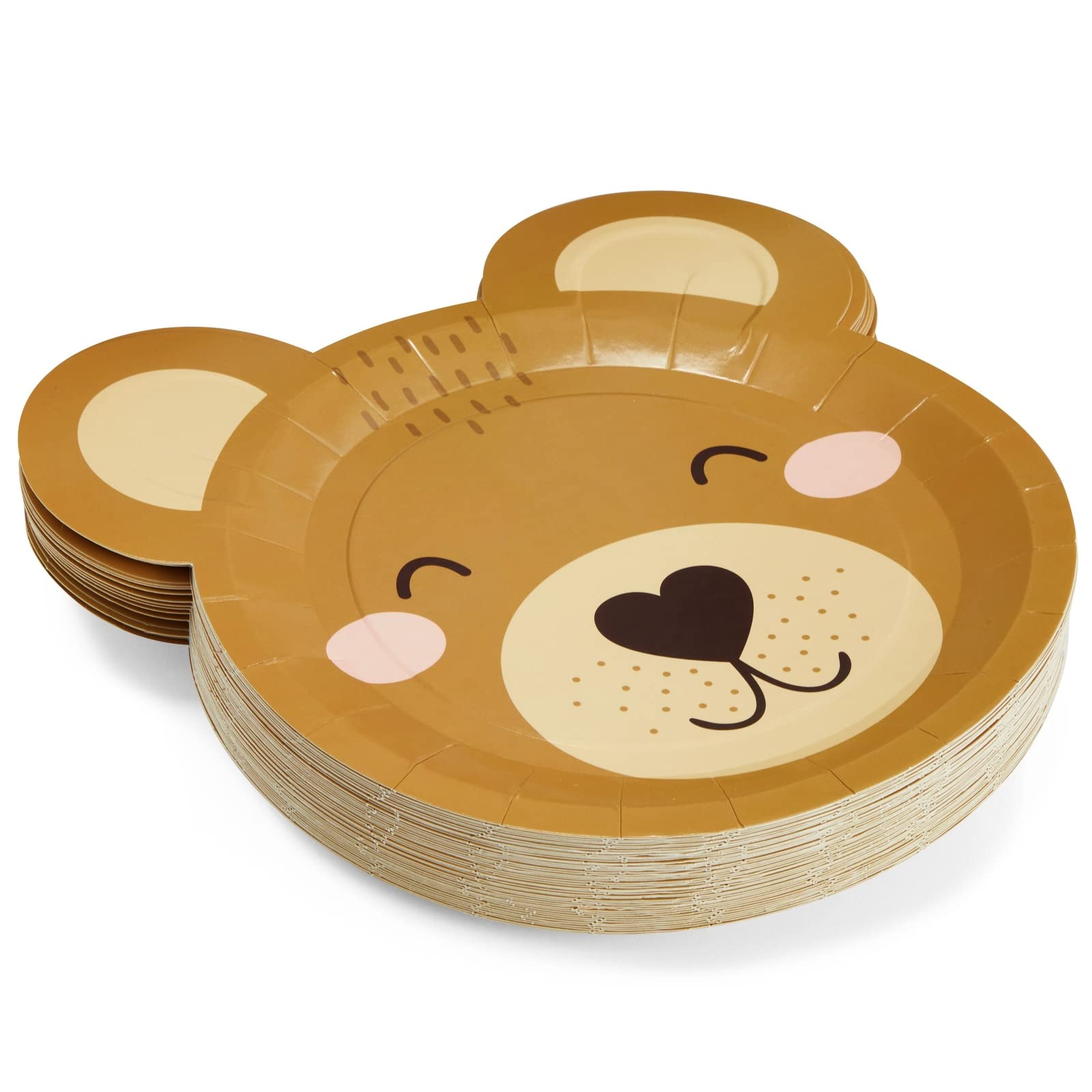 Sparkle And Bash 48-Pack Teddy Bear Paper Plates For Baby Shower Decorations (11X11 In)