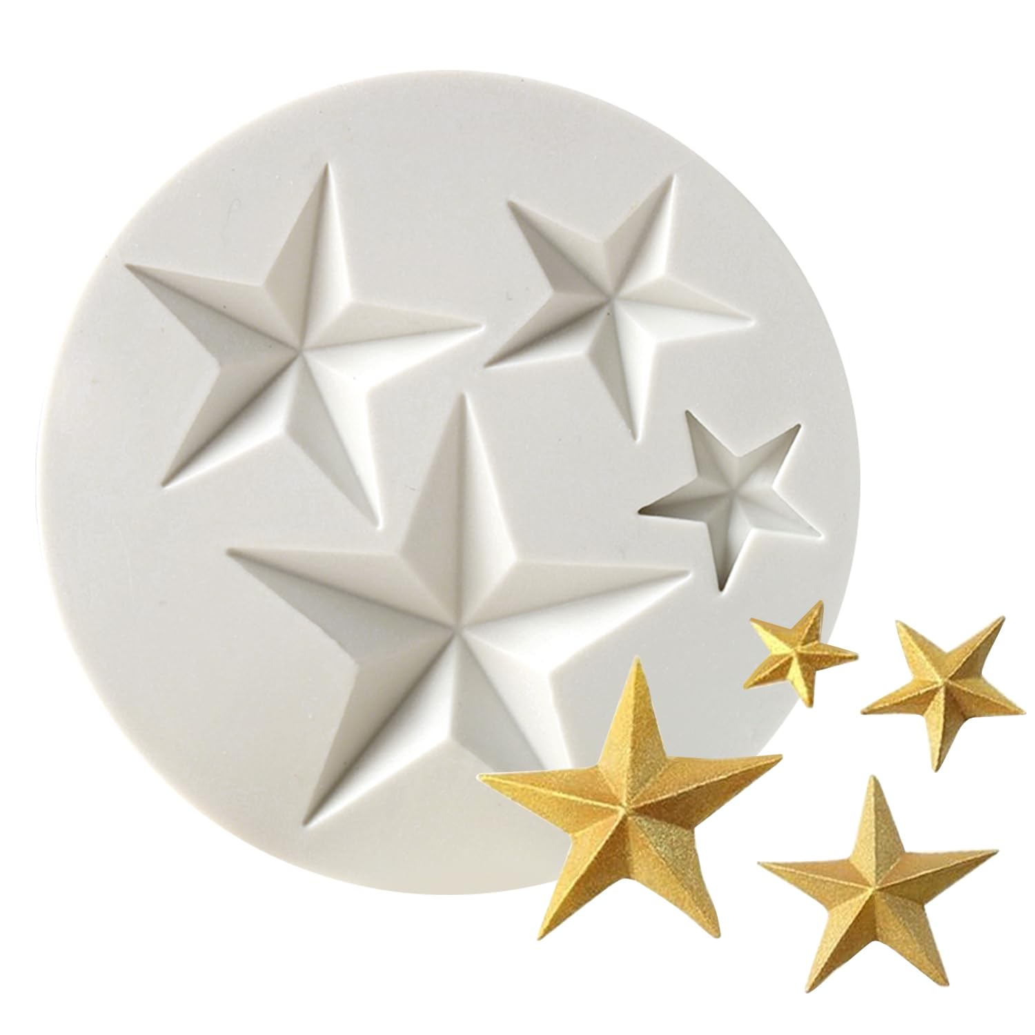 Star Silicone Fondant Mold Chocolate Mold For Sugarcraft, Candy Mold, Cupcake Topper, Polymer Clay,Crafting Projects-Small