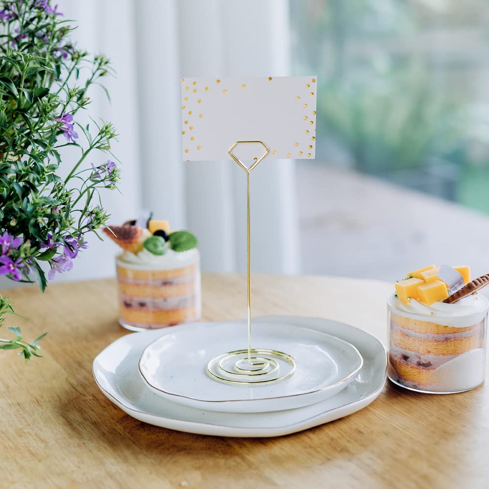 Wettin 12Pcs Unique Table Number Holders With 14Pcs Place Cards, Place Card Holder, Table Card Holder, Table Number Stands, Pict