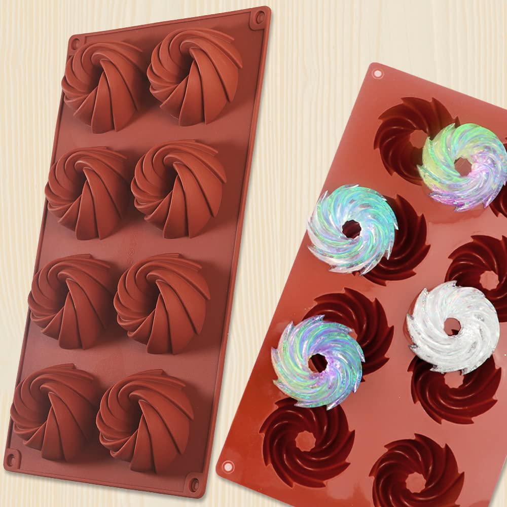 Ionegg Silicone Vortex Mold For Making Chocolate, Candy, Pudding, Cookies, Pack Of 3