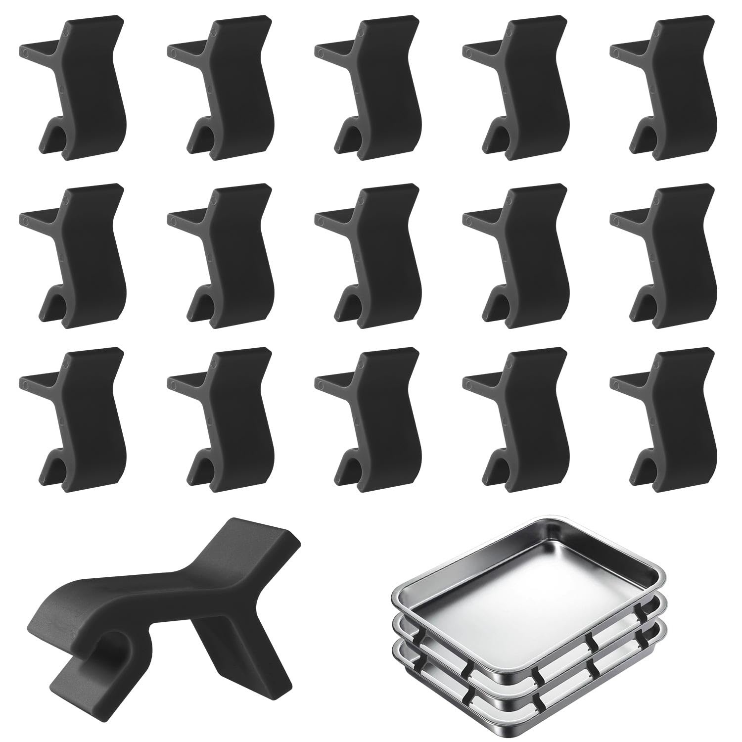 24pcs Baking Sheet Stackers, Layered Stacking Holder SpaceSaving Tray Stackers Reusable Baking Pan Tray Dividers Multipurpose C