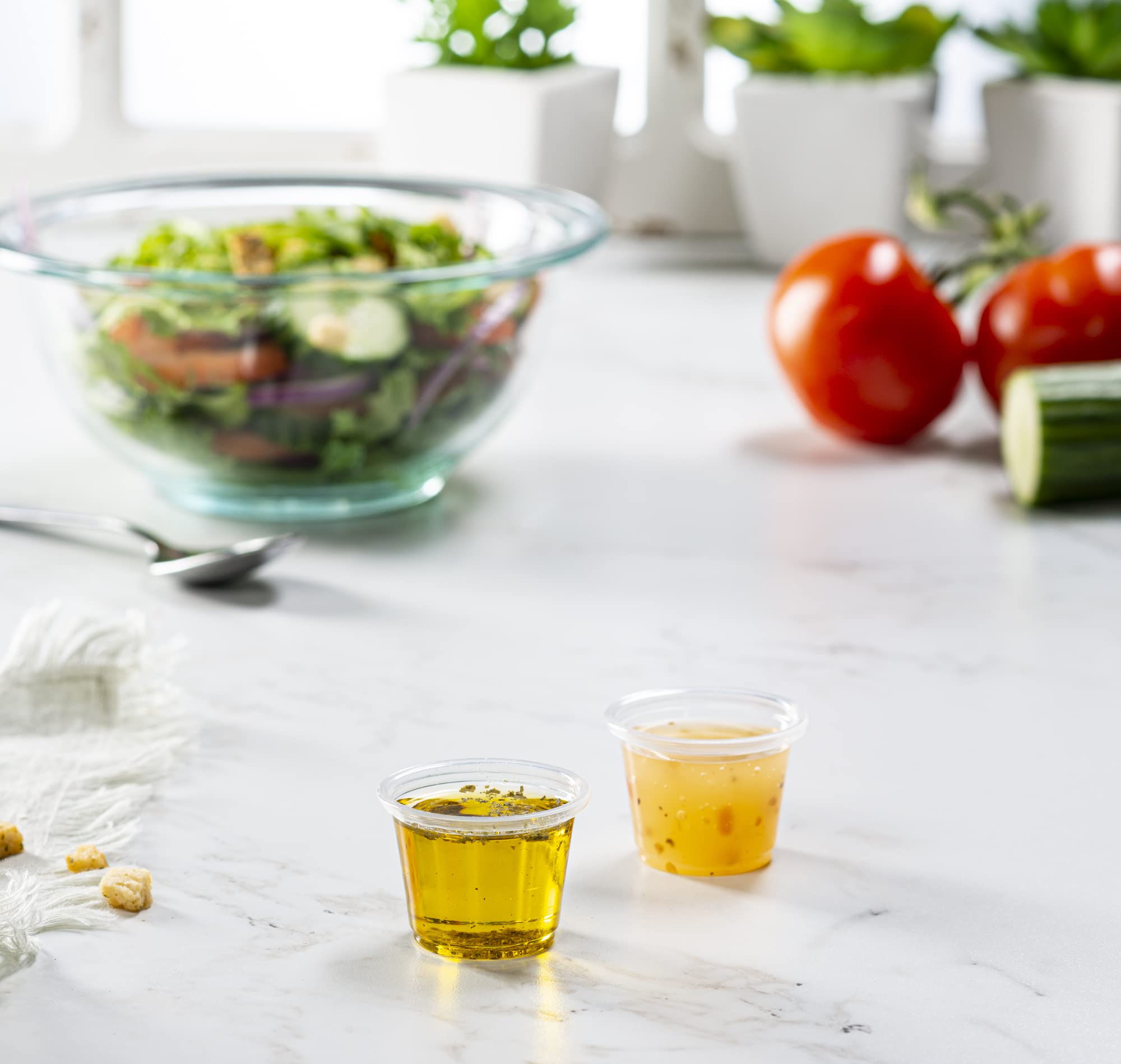 {1 Oz,200 Cups} Clear Diposable Plastic Portion Cups No Lids, Small Mini Containers For Portion Controll, Jello Shots, Meal Prep