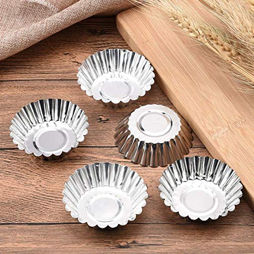 Kddom 10 Pcs Stainless Steel Mini Tart/Pie Pans Reusable Tartlet Cupcake Baking Mold For Pies Baking Tool Non Stick