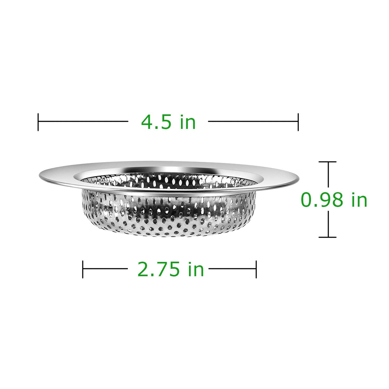 Iafand 4 Pcs Sink Drain Strainer, Stainless Steel Kitchen Sink Strainer Drain Plug Filter Strainer With Large Wide Rim 4.5'' For