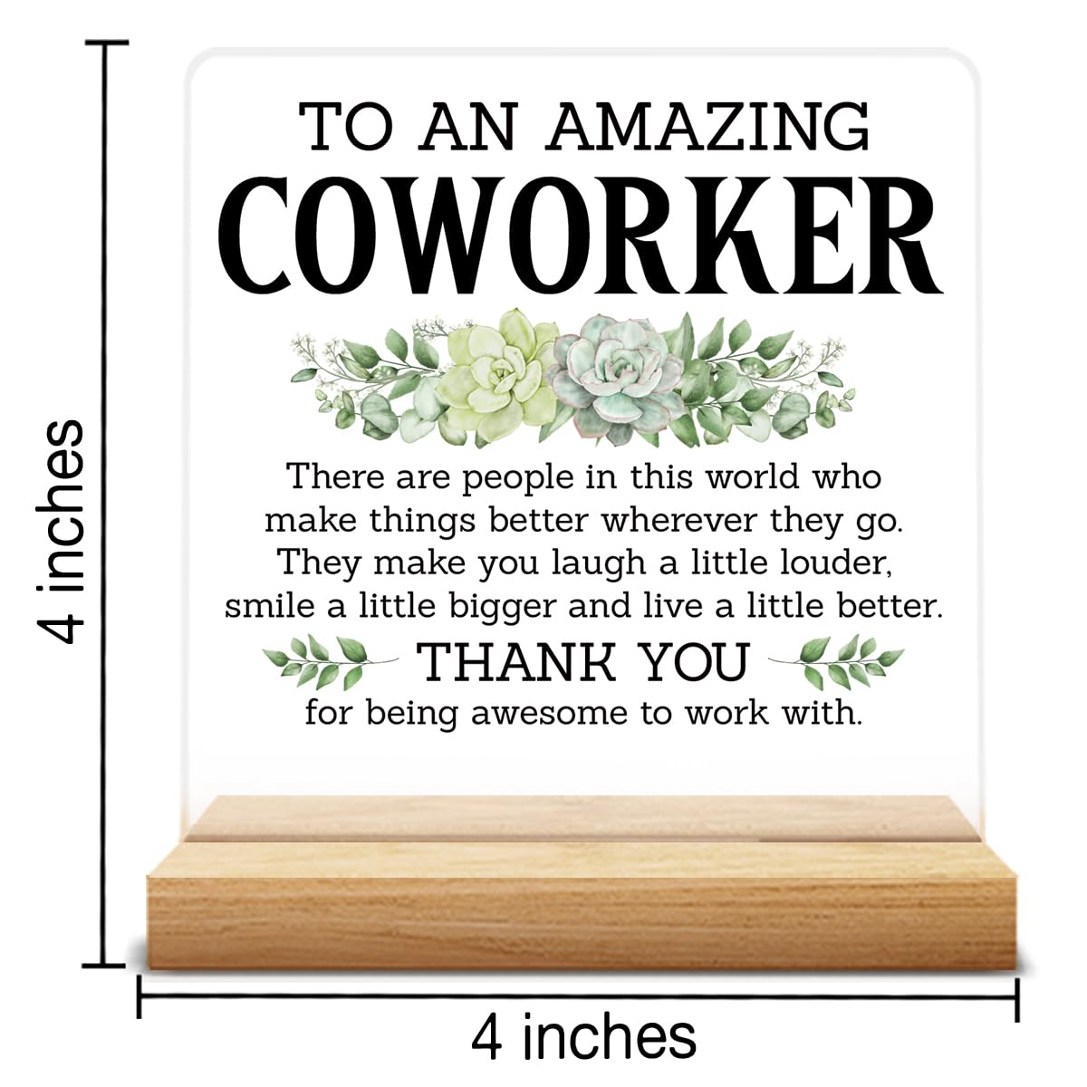 Thank You Gifts for Coworkers, Coworkers Appreciation Gifts for Women Men, Amazing Coworker Acrylic Desk Sign Decor