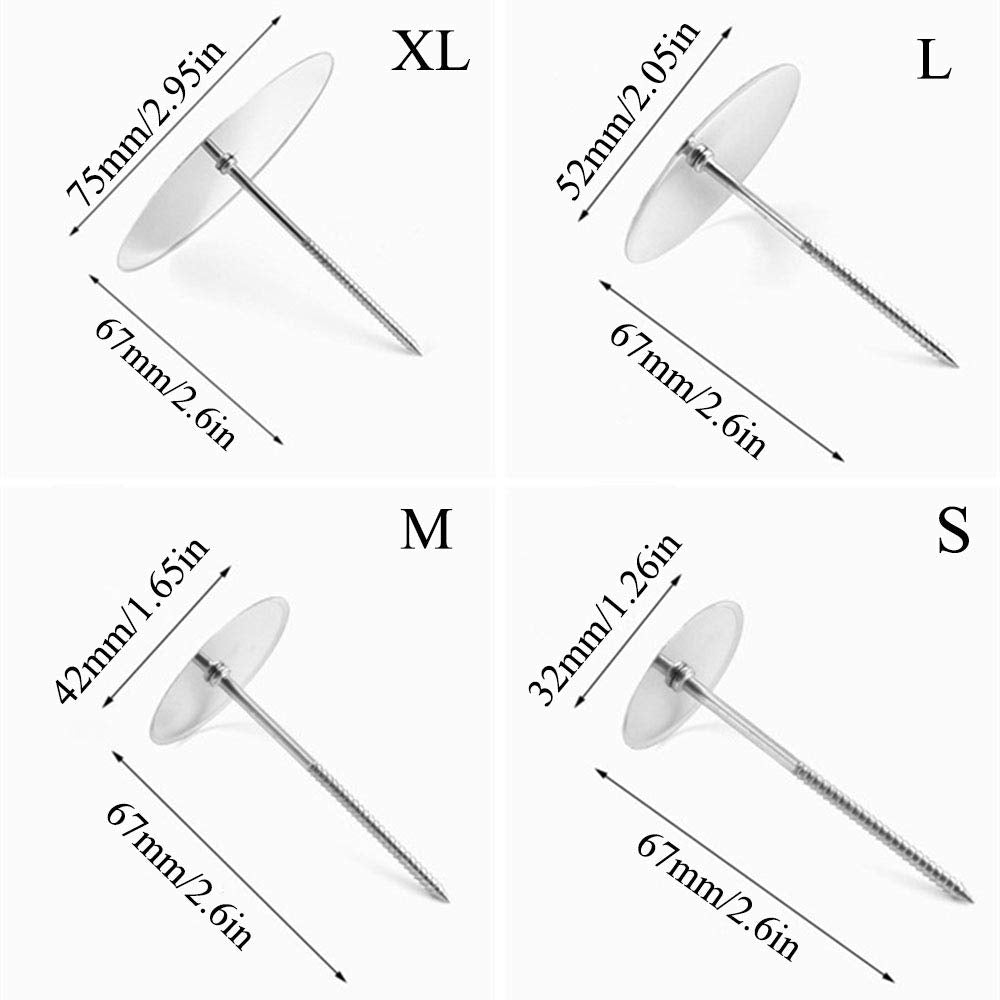 Pzrt 5Pcs Cake Flower Nails And Plastic Scissor Set Stainless Steel Baking Tools For Icing Flowers Decoration (1 X Scissor + 4 X