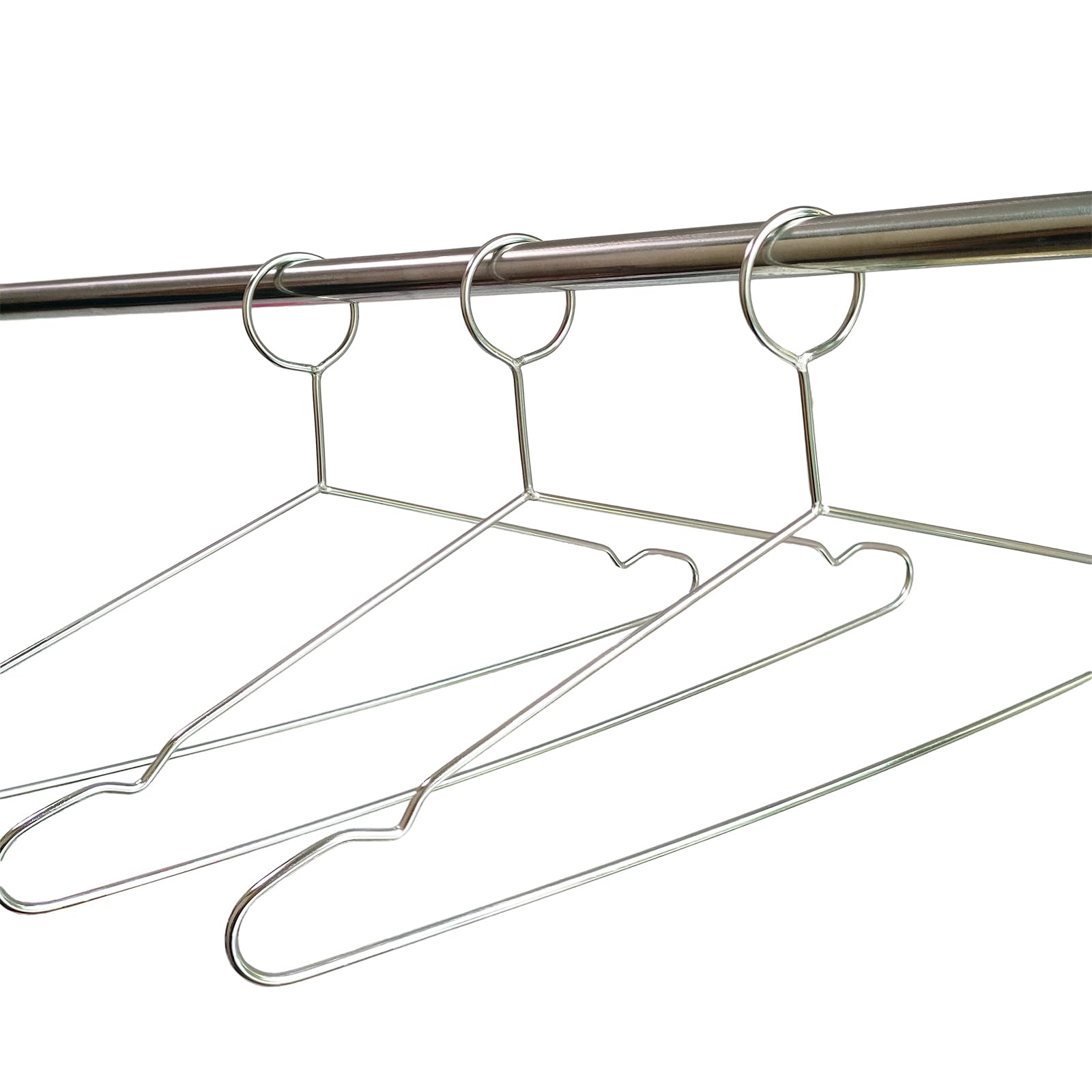 20 Pcs Heavy Duty Metal Hangers Stainless Steel Anti-Theft Security Clothes Hangers Closed Loop Coat Hangers For Hotels And Hosp