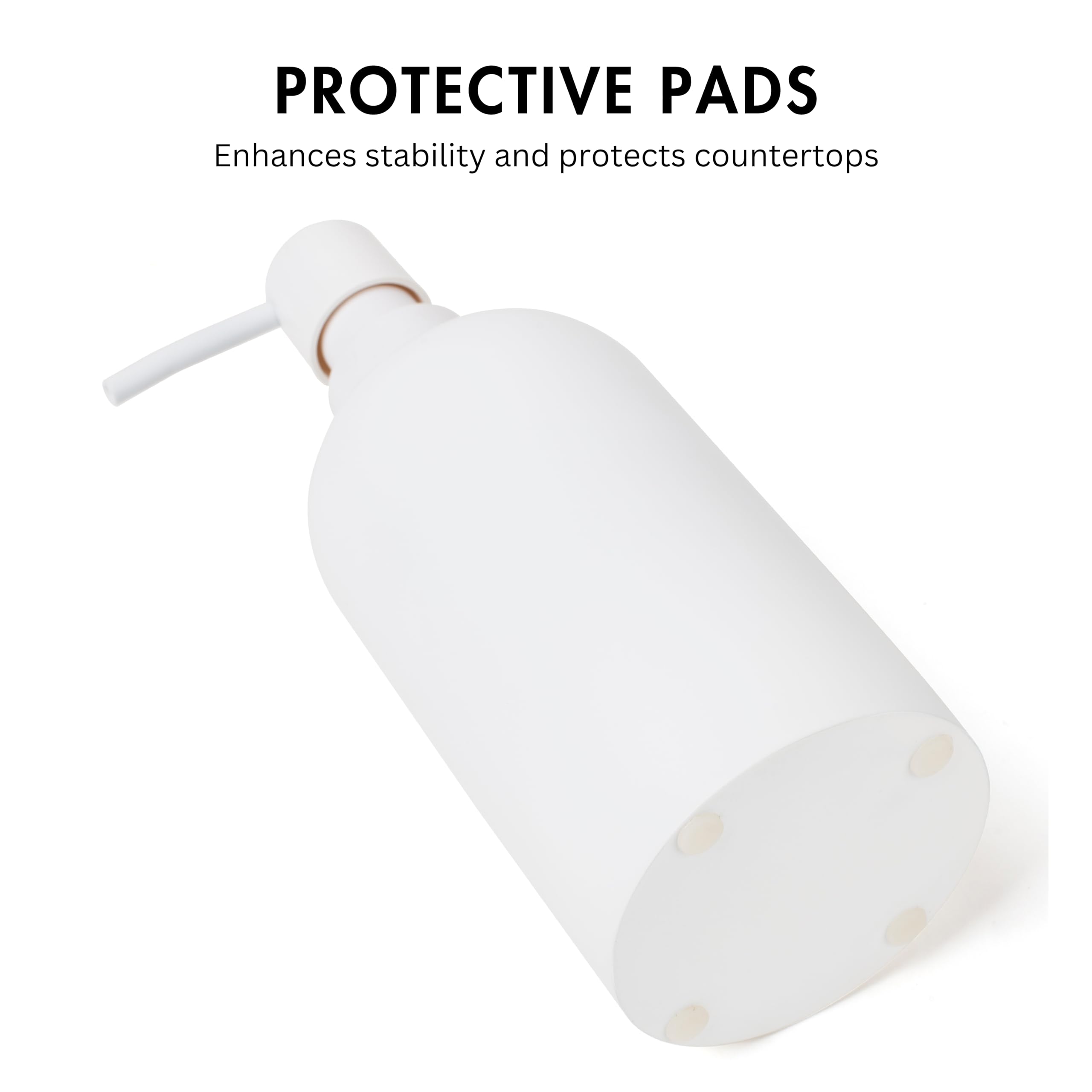 Yew Design Matte White Soap Dispenser for Bathroom  15oz Round Rustproof Liquid Hand Dish Soap Dispenser Pump for Kitchen Sink  Countertop  and Bathroom
