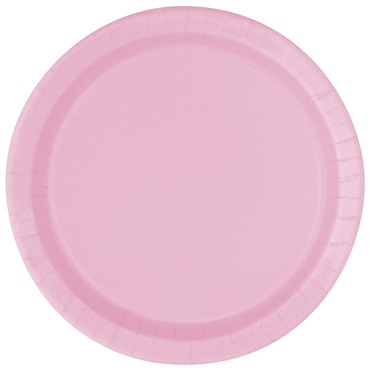 Lovely Pink Solid Round Dinner Plates - Vibrant 9'' (Pack Of 16) - Sturdy & Stylish - Perfect For Birthdays, Showers & Celebrati