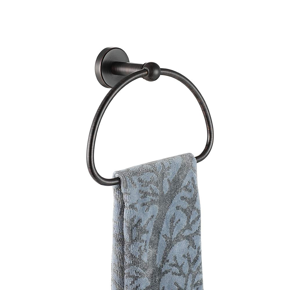 Jqk Towel Ring Oil Rubbed Bronze, Stainless Steel Half Ring Towel Holder For Bathroom, 7 Inch Orb Wall Mount, Tr160-Orb