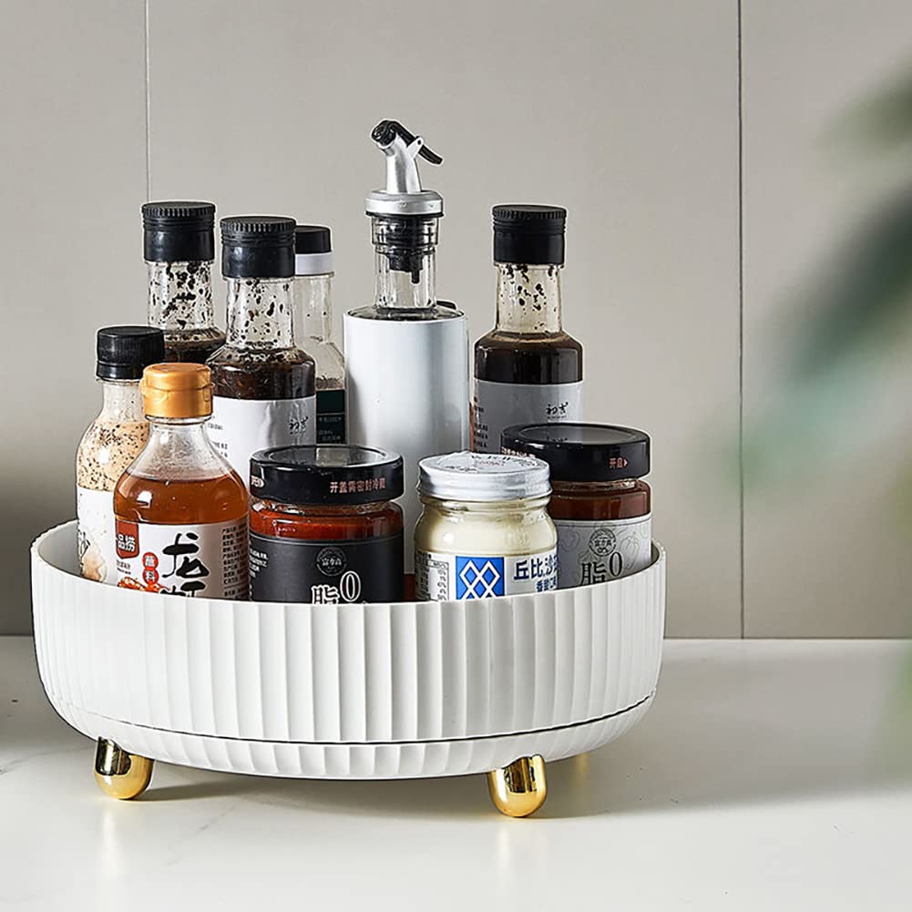 Makeup Organizer, 360 Degree Rotating Lazy Susan Perfume Lotion Cosmetic Skincare Organizer Storage Display Tray For Vanity Dres