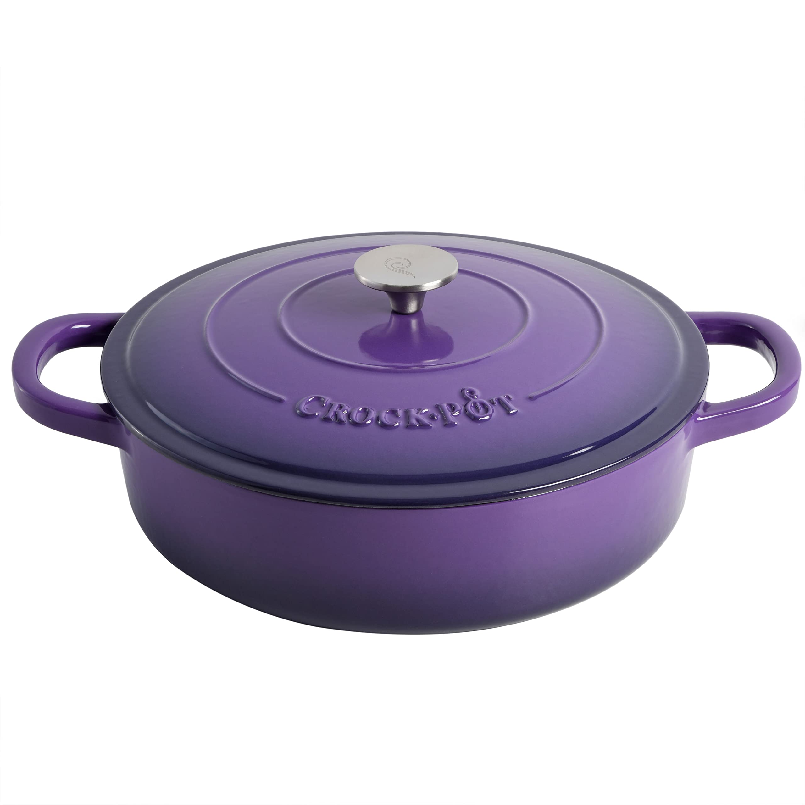 Crock-Pot Artisan Enameled Cast Iron Braiser W/Lid, 5 Quart, Lavender Purple