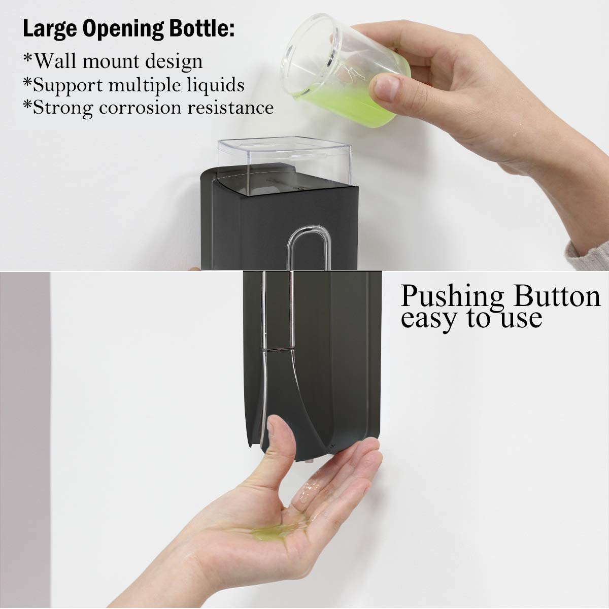 Aumio Shampoo Dispenser Shampoo And Conditioner Dispenser, Wall Mount Soap Dispenser, 2X350Ml Shampoo Conditioner Body Wash Disp