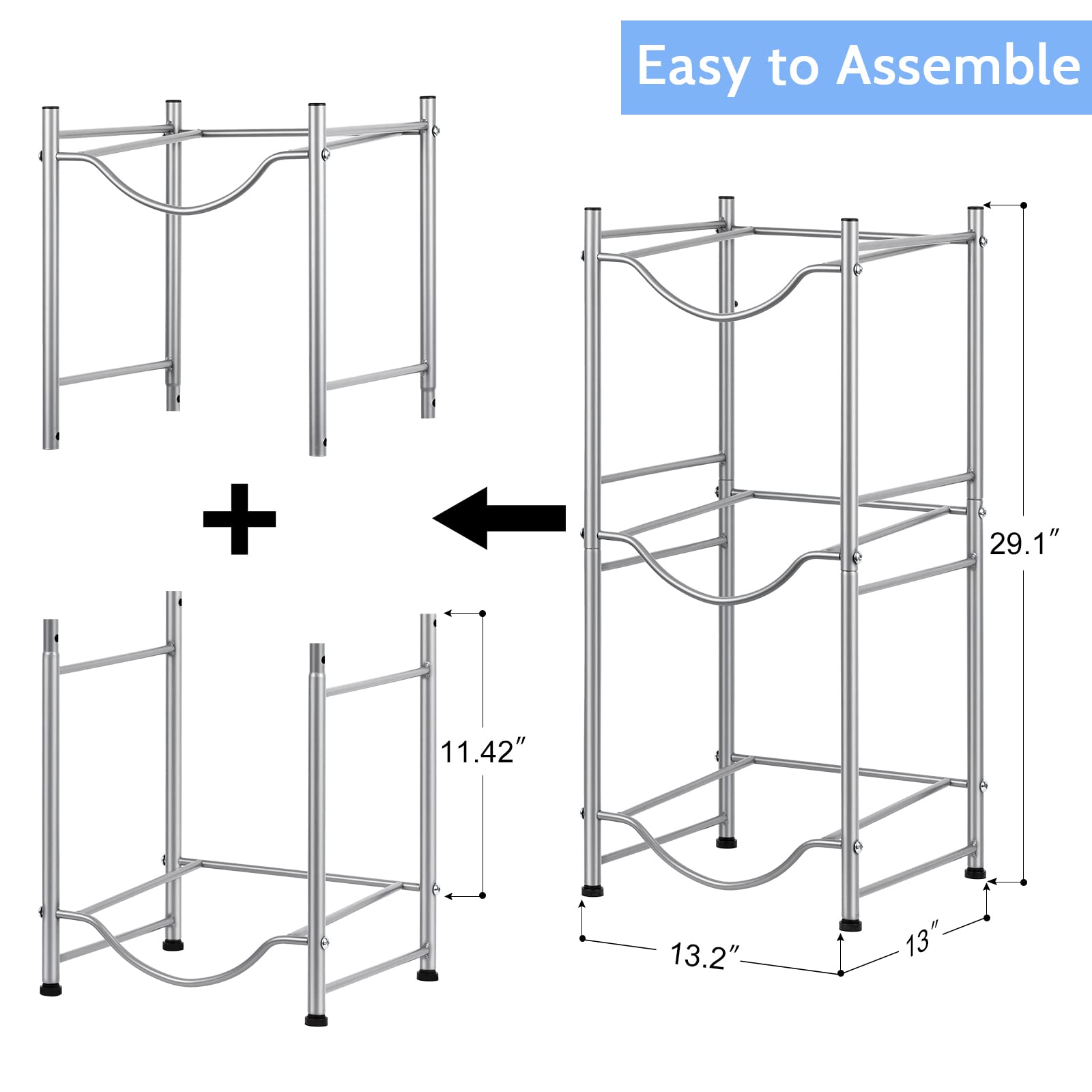 5 Gallon Water Bottle Holder Water Cooler Jug Rack For 3 Bottles Storage Detachable Heavy Duty Water Jug Organizer Stand For Hom