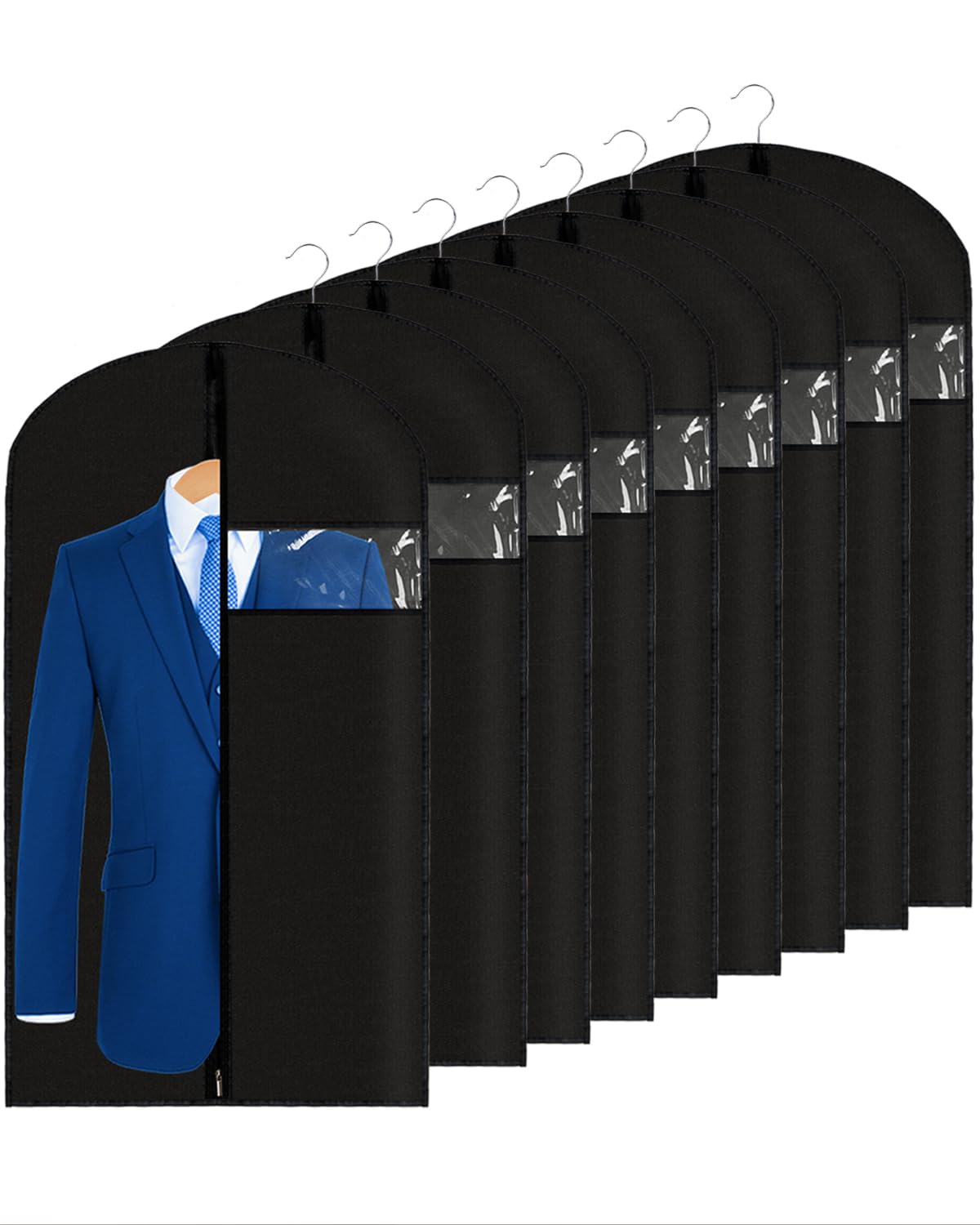 Garment Bags Suit Bags 24 X 43 Inch, 9 Packs Garment Covers For Hanging Clothes On Closet Or Travel, Peva (70Gsm) Suit Covers Fo