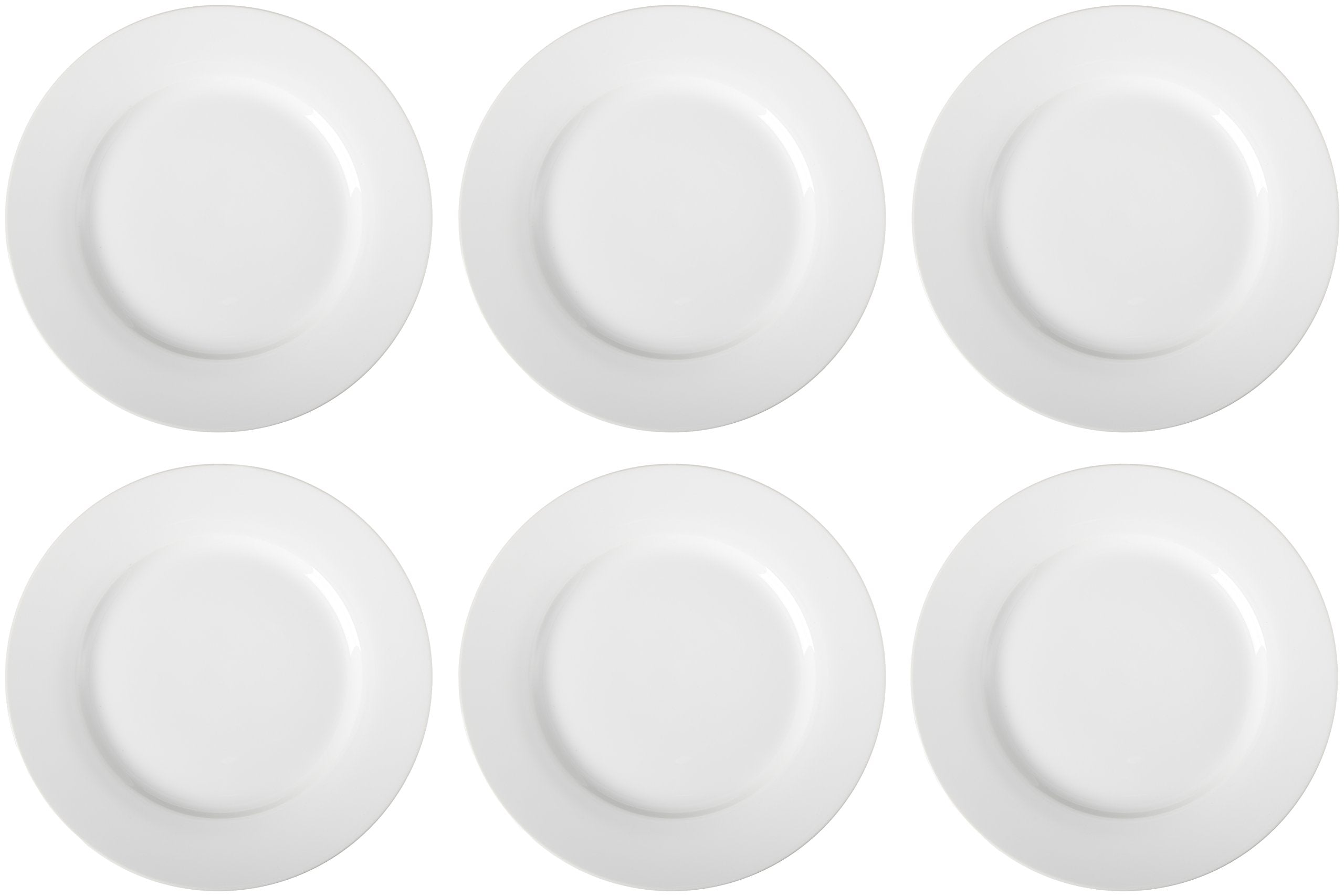 Amazon Basics 6-Piece White Dinner Plate Set  105 inches