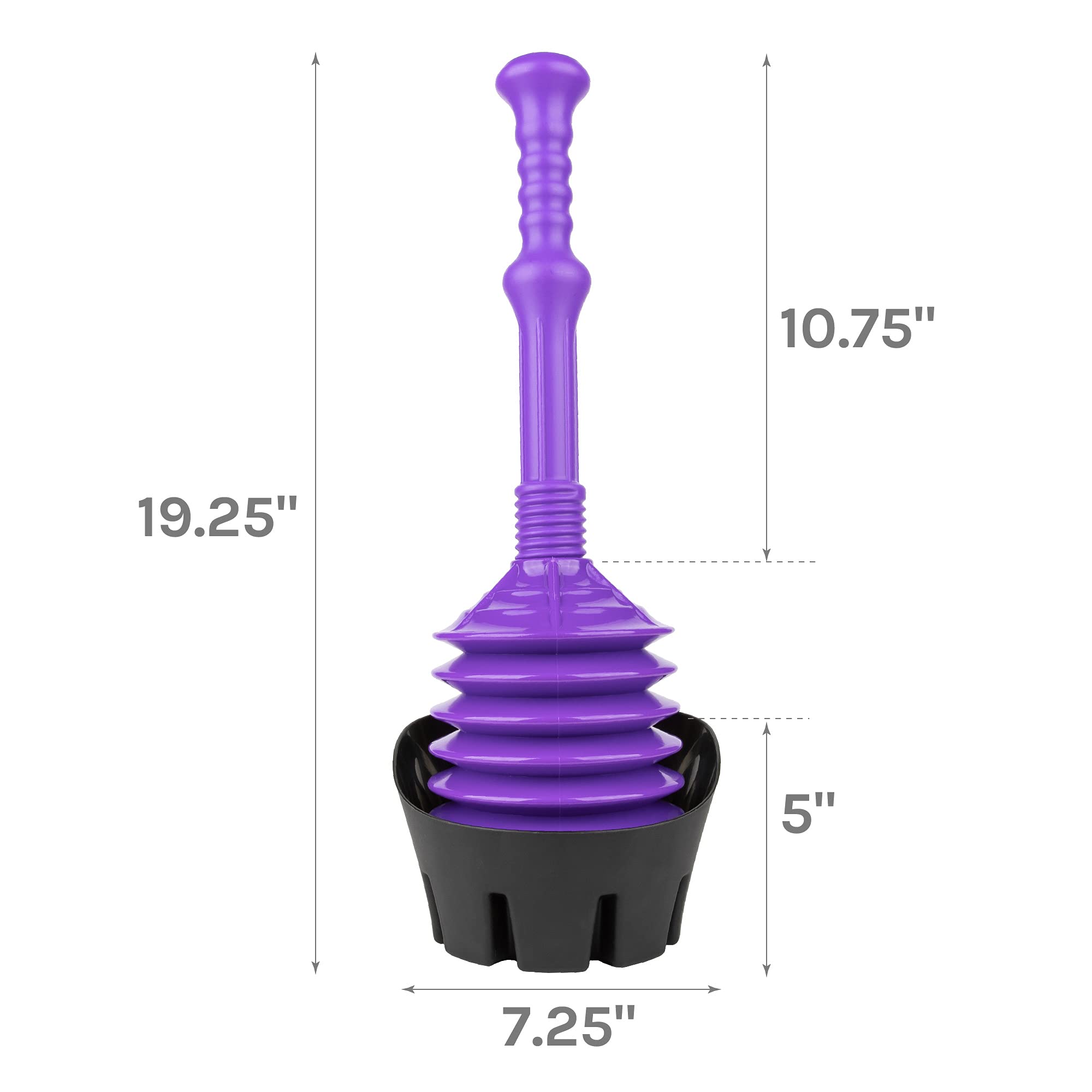 Js Jackson Supplies Purple Bellows Accordion Toilet Plunger With Black Storage Tray