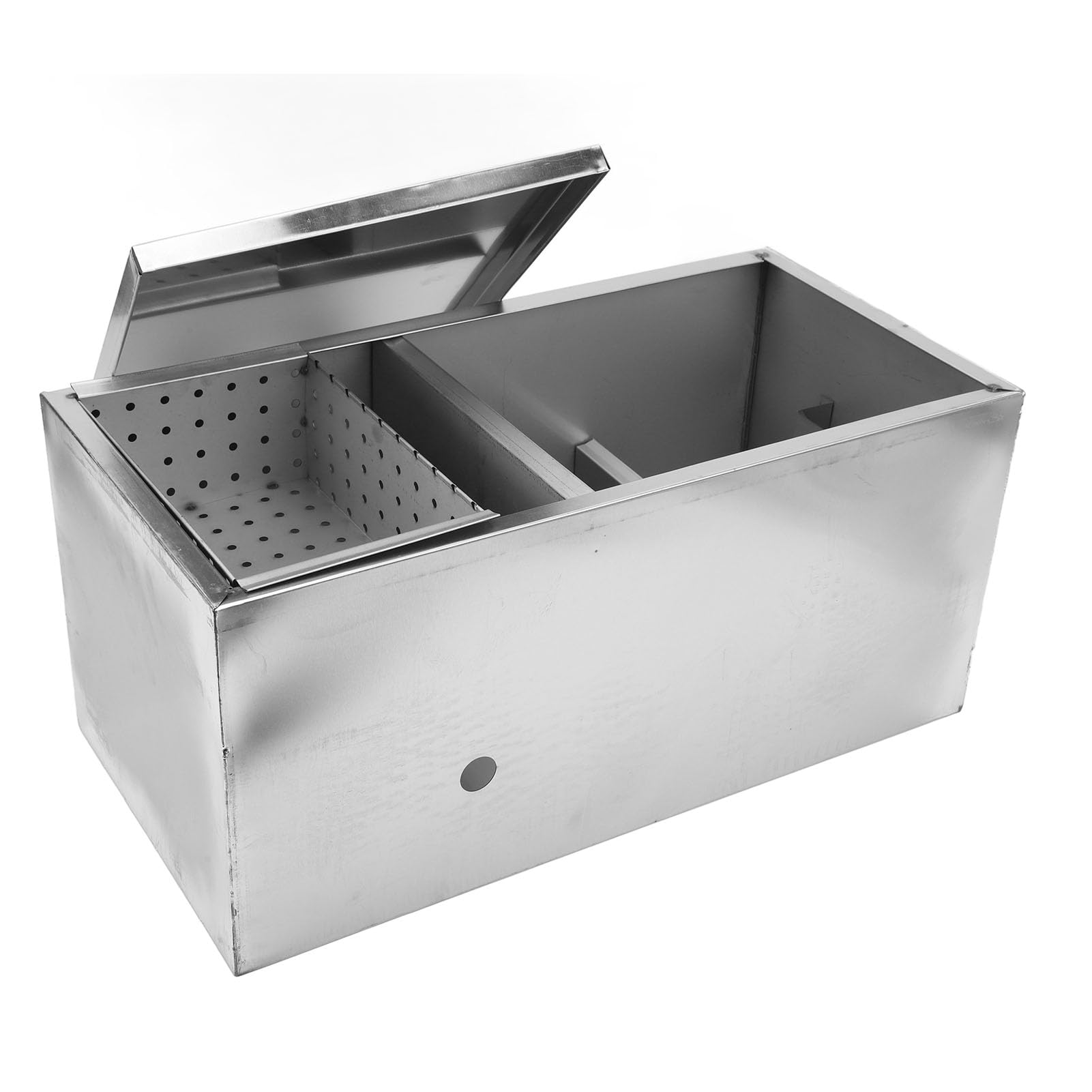 Commercial Grease Trap 4 Gallons Per Minute, Stainless Steel Grease Interceptor Trap Oil Water Separator With Removable Filter B