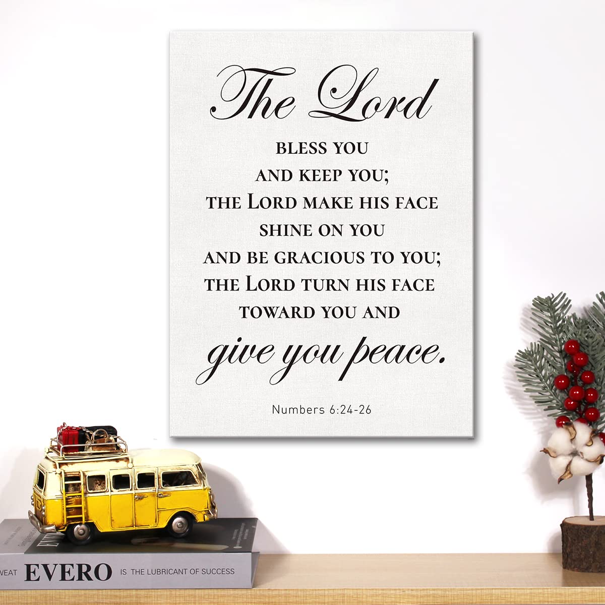 Christian Canvas Wall Art Motivational The Lord Bless You And Keep You Canvas Print Positive Scripture Bible Verse Painting Home