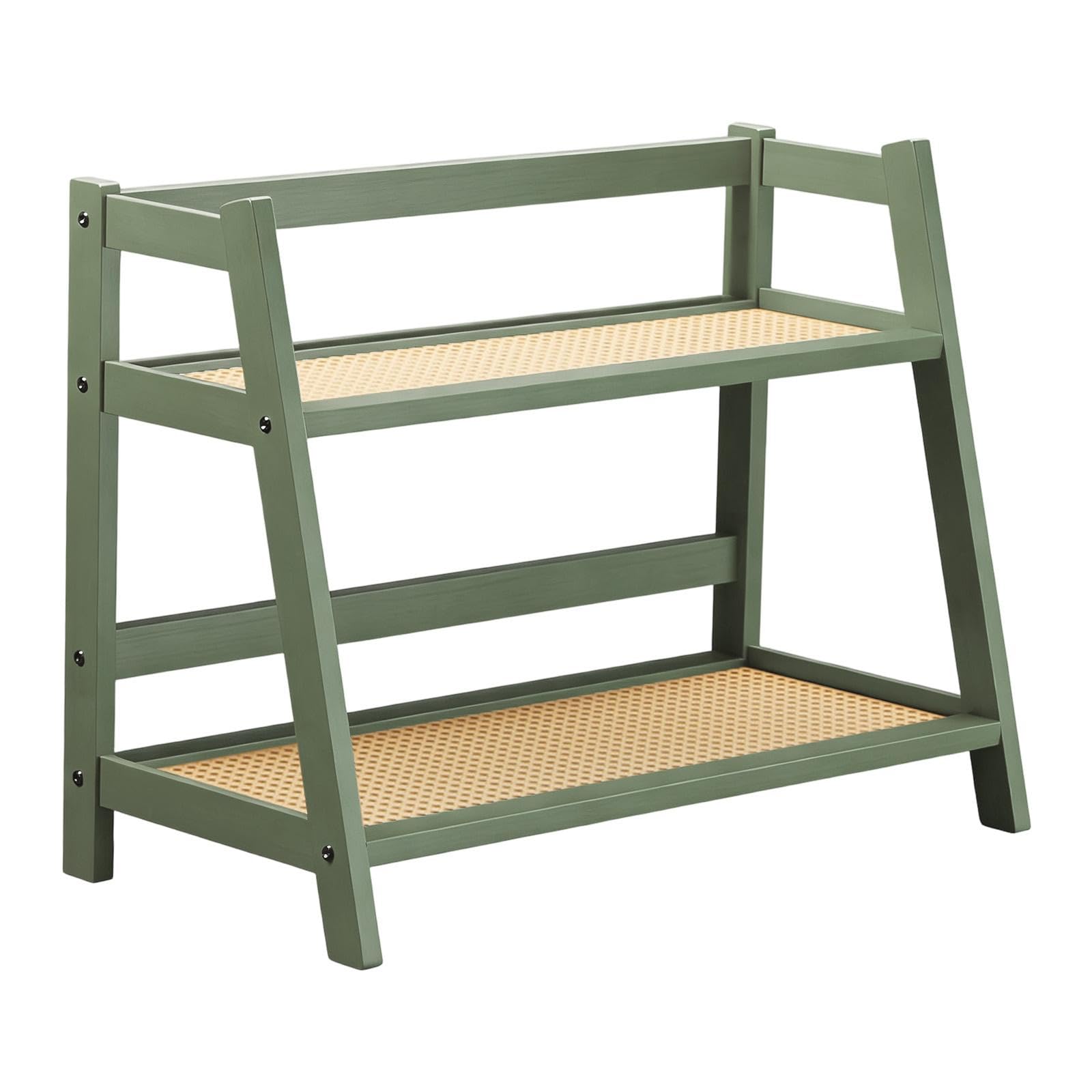 Zoomella Bamboo Double Layer Rack Seasoning Storage Rack For Living Room Bedroom Home Green S|Racks & Holders|Home & Garden