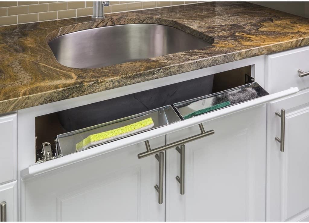 Hardware Resources Toss14-R Wide Sink Tipout Tray Pack, Stainless Steel