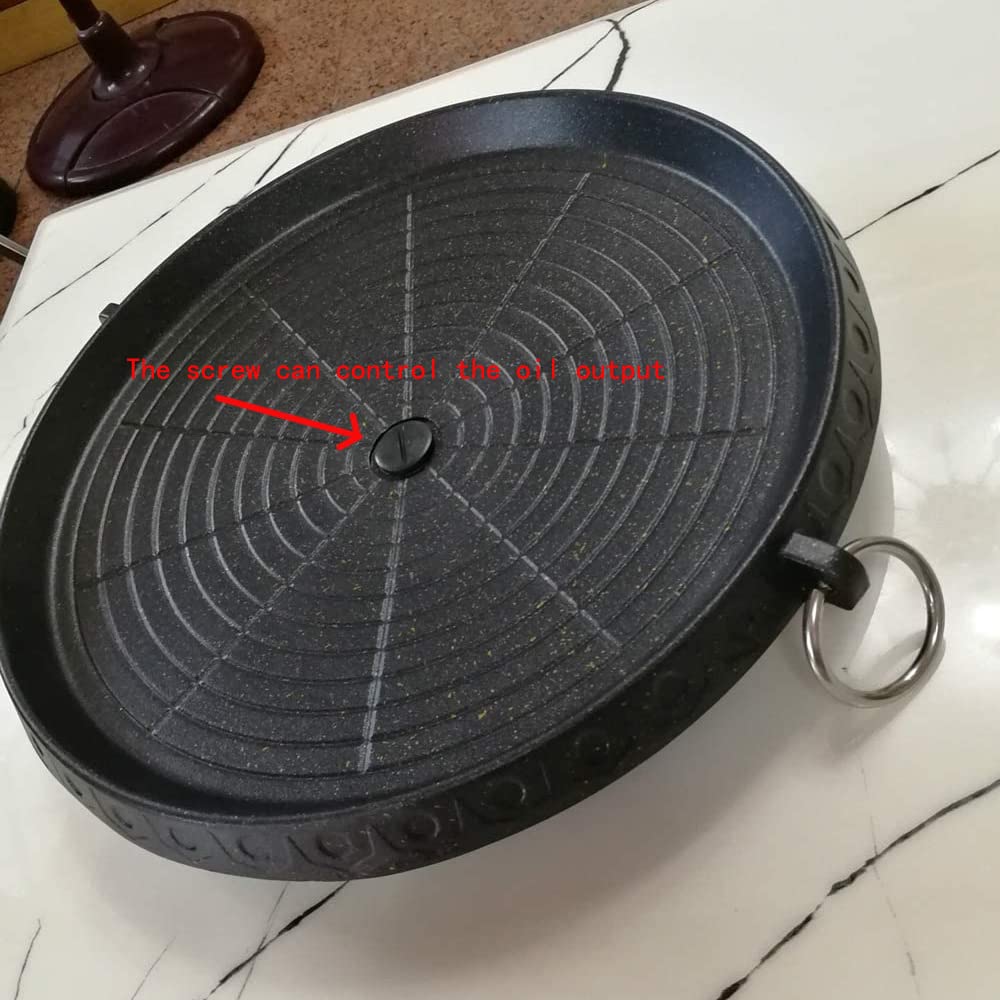 Korean Style Bbq Grill Pan With Maifan Coated Surface Non-Stick Smokeless Barbecue Plate For Indoor Outdoor Grilling