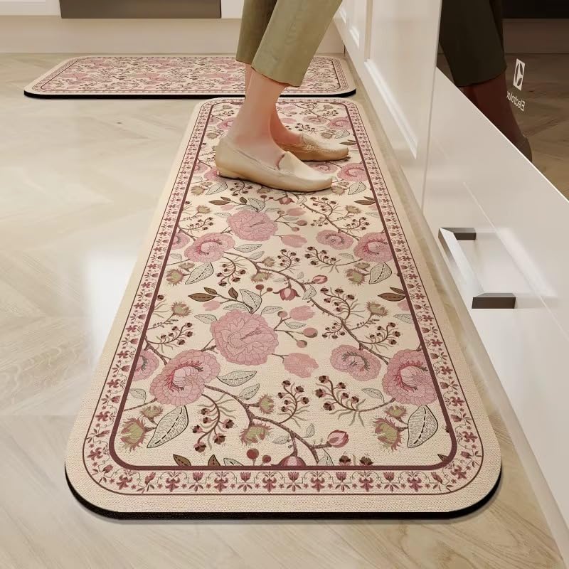 Proxin Rubber Kitchen Mats For Floor 2 Pcs Non Slip Kitchen Mats Washable Cushion Rug For Home, Cooking & Standing Comfort Kitch