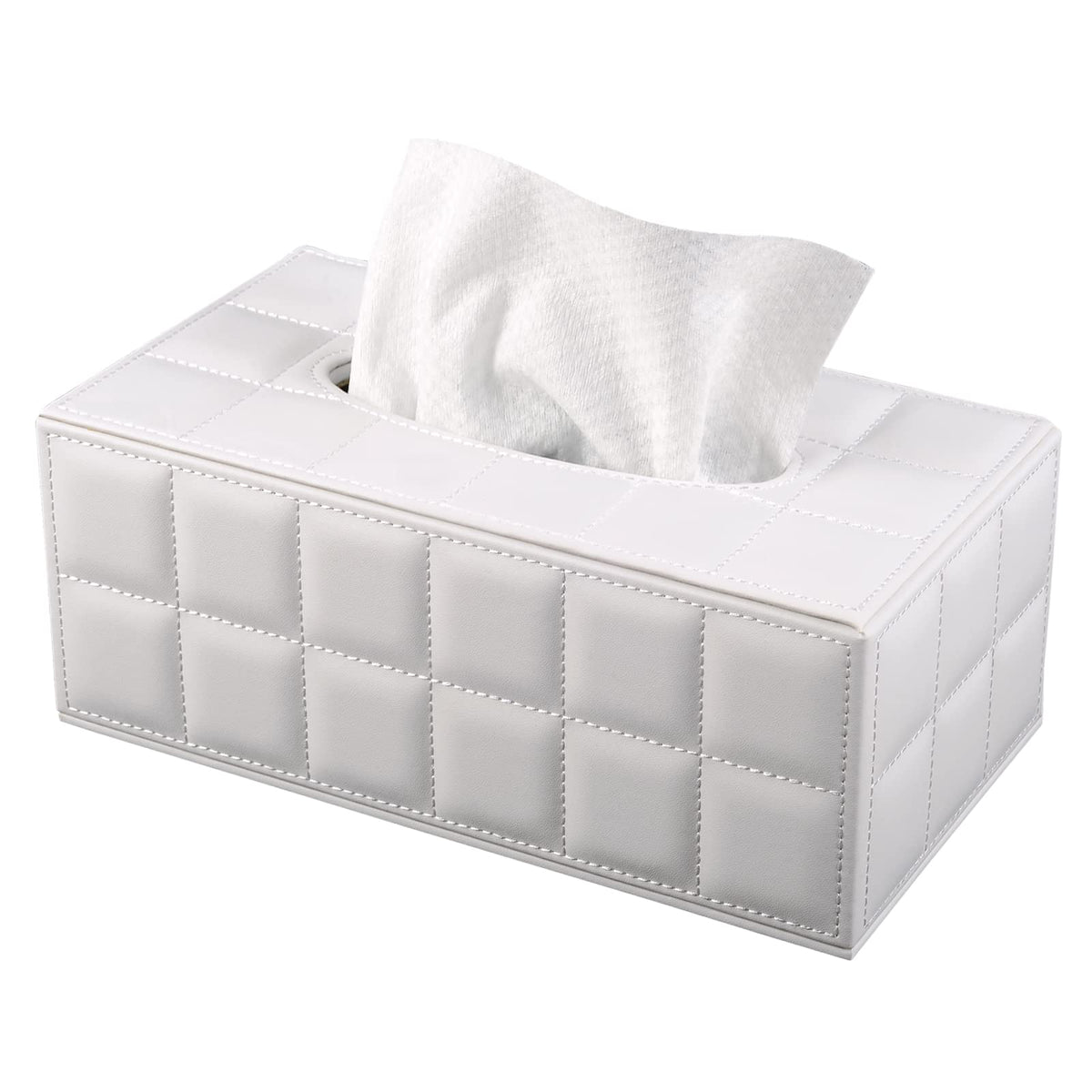 High-End Fashion Pu Leather Tissue Box Holder Cover Rectangular,Napkin Facial Tissues Cube Dispenser,Tissue Cover Decorative Con