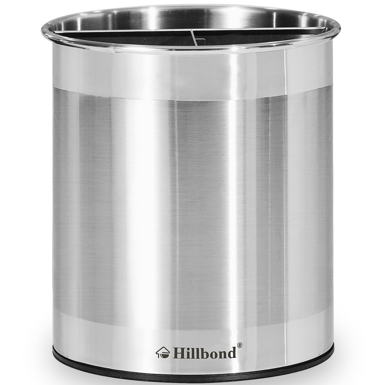 Hillbond Stainless Steel Utensil Holder For Countertop With Removable Divider, 6.9X7.5Inch Large Utensil Holder, 360 Rotating Ut