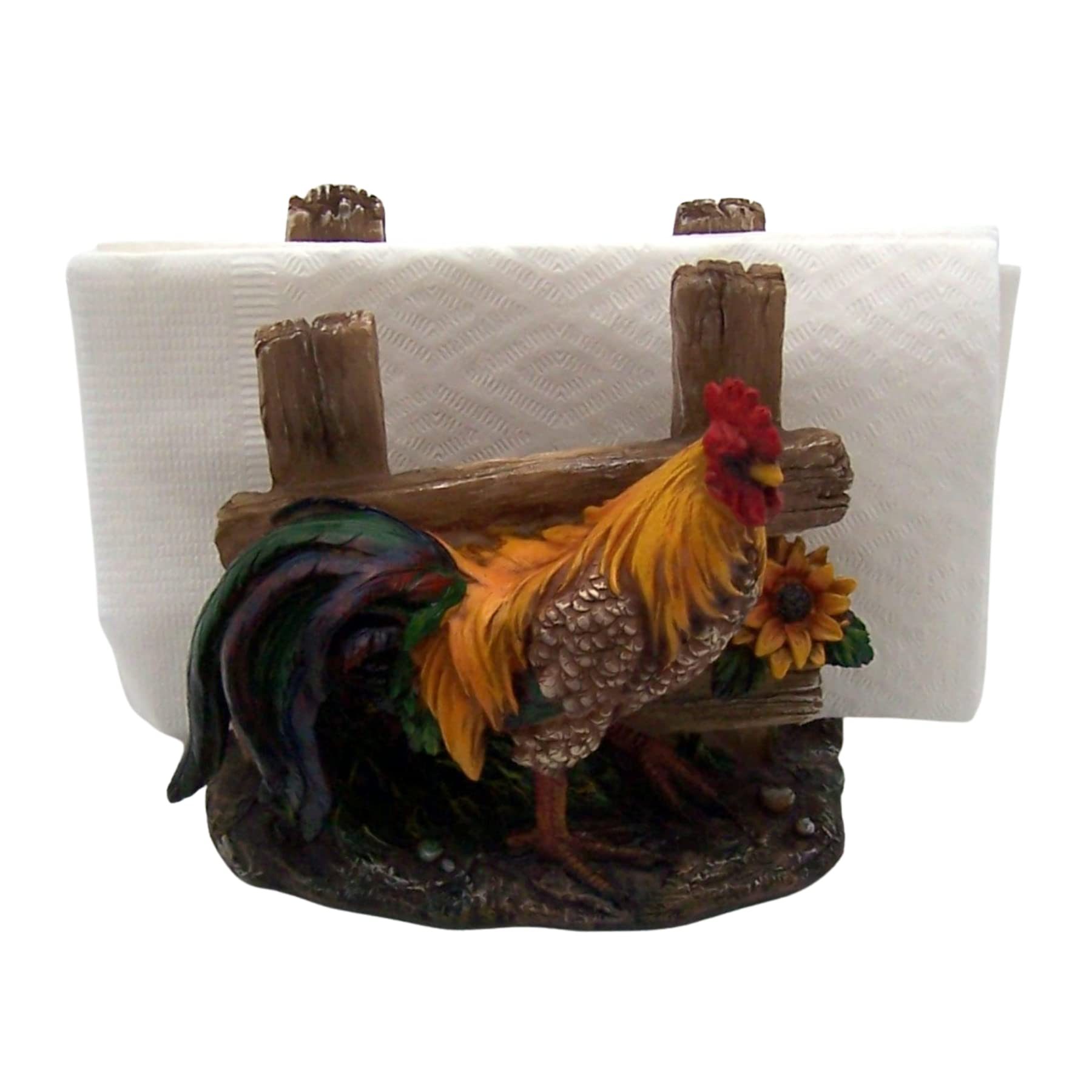 Rooster With Fence Napkin Holder, Kitchen Accessory, Farmhouse D  Cor, Unique Table Accent, 5.25 Inches High