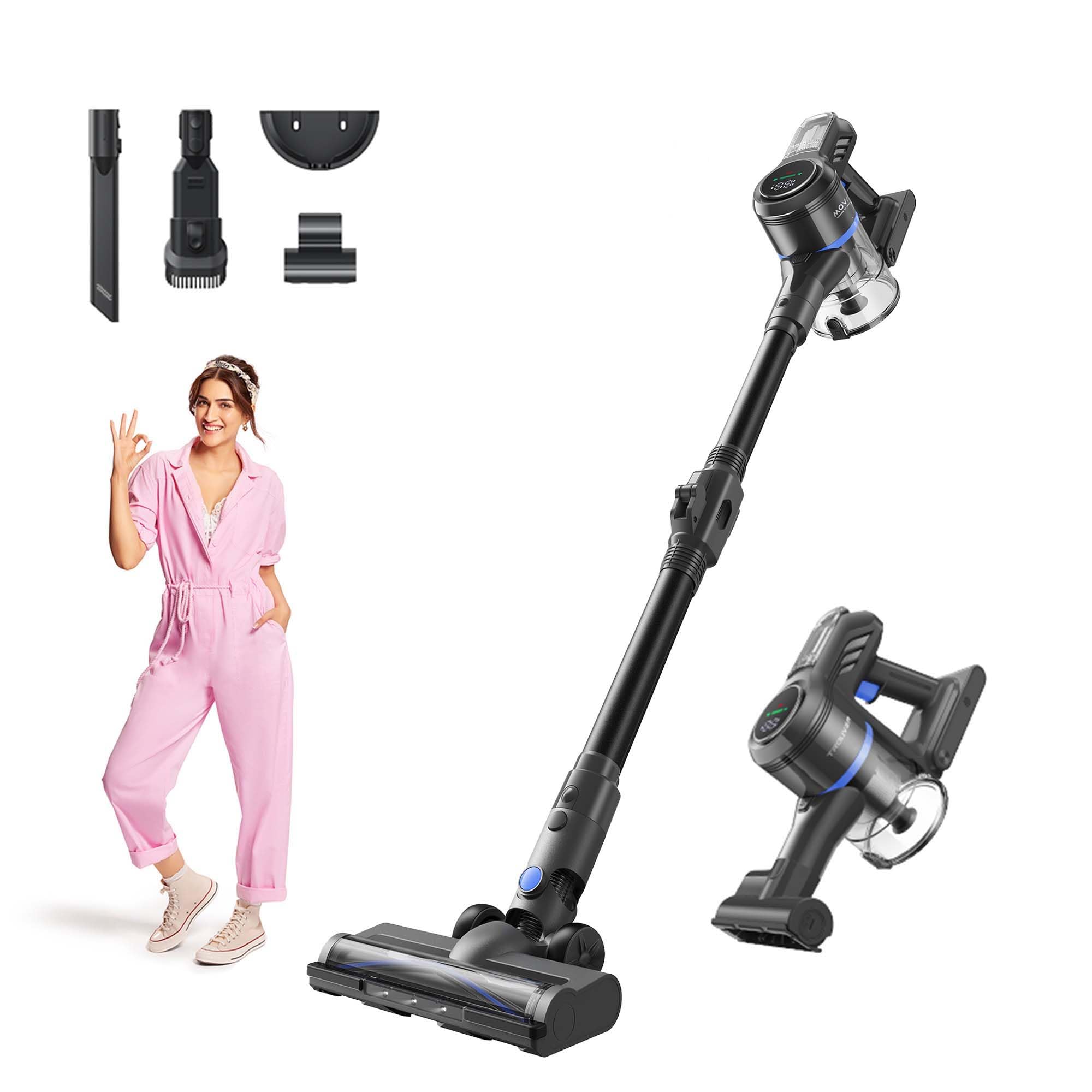 Dreame Mova J30 Cordless Stick Vacuum Cleaner, 24K Pa Powerful Suction, 7X2500 Mah Battery, 60 Minutes Running Time, Folding Tub