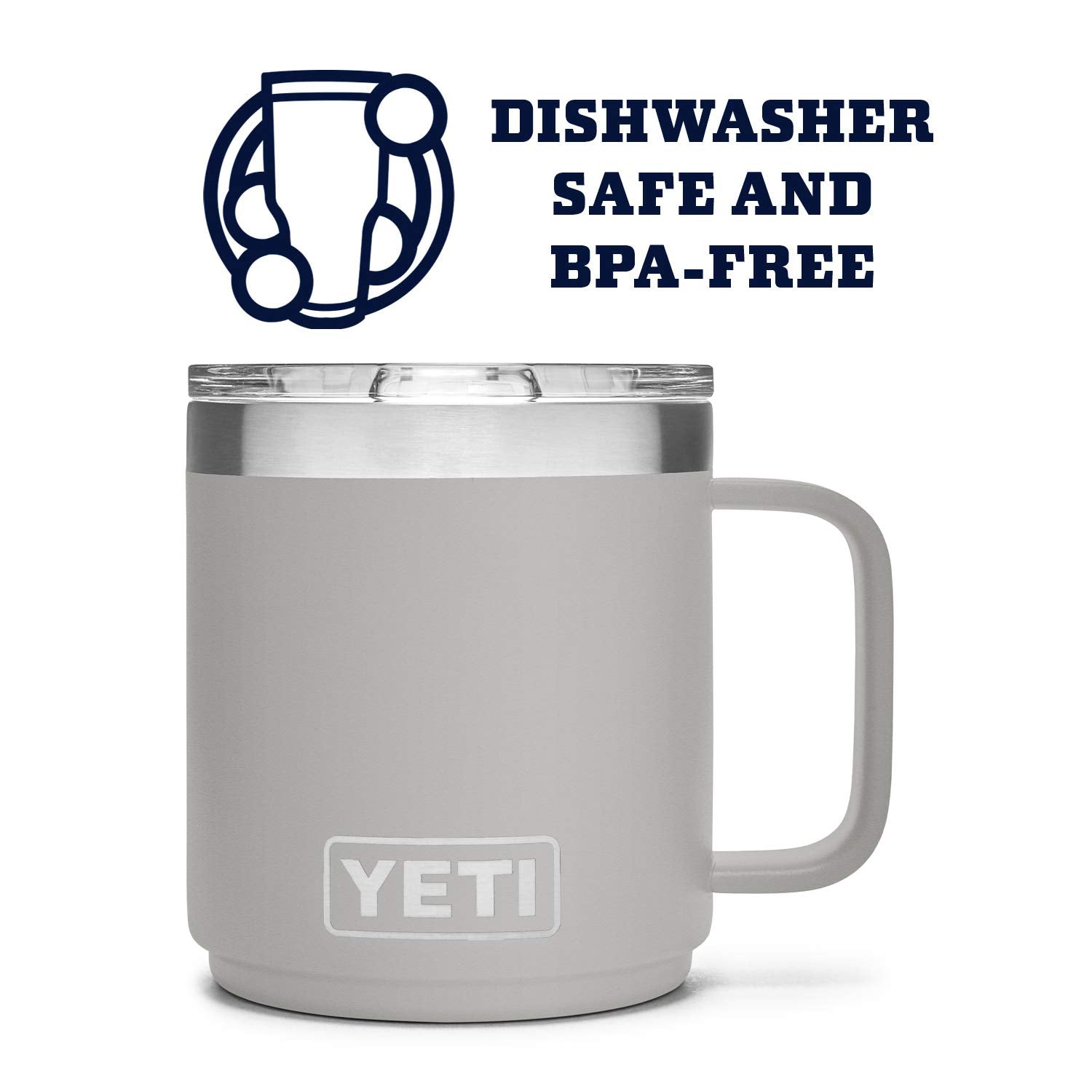YETI Rambler 10 oz Stackable Mug, Vacuum Insulated, Stainless Steel with MagSlider Lid, Granite Gray