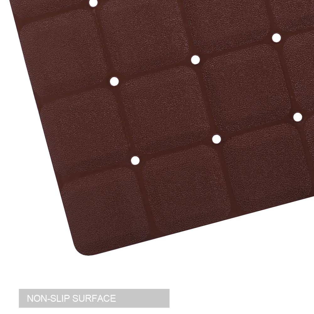 Webos Foldable Non Slip Silicon Bath Mat Bathtub mat no Suction Cups for Textured Tub and Reglazed Tub (Chocolate  28-inch x 14-inch)