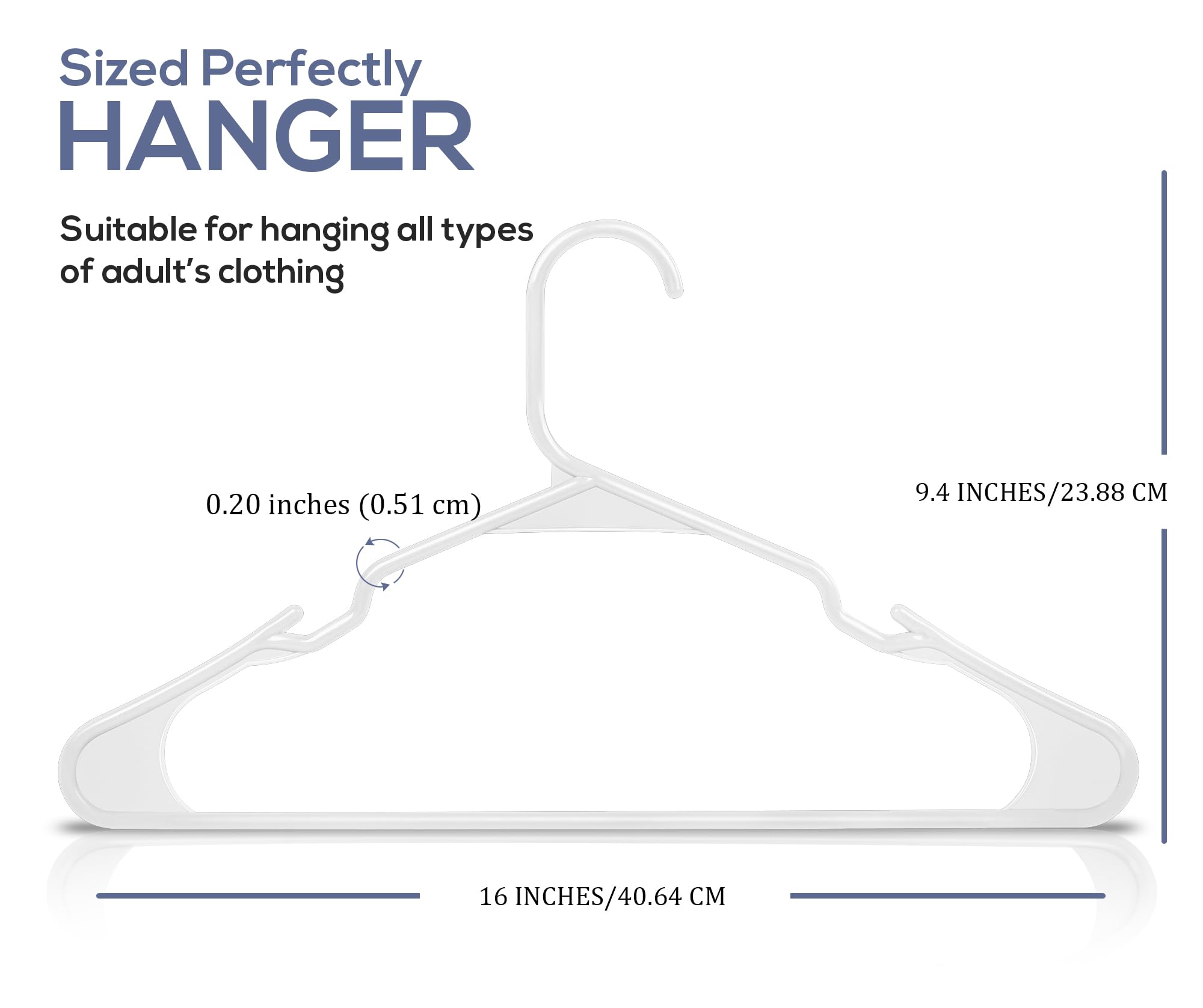 Utopia Home Clothes Hangers 200 Pack - Plastic Hangers Space Saving - Durable Coat Hanger with Shoulder Grooves (White)