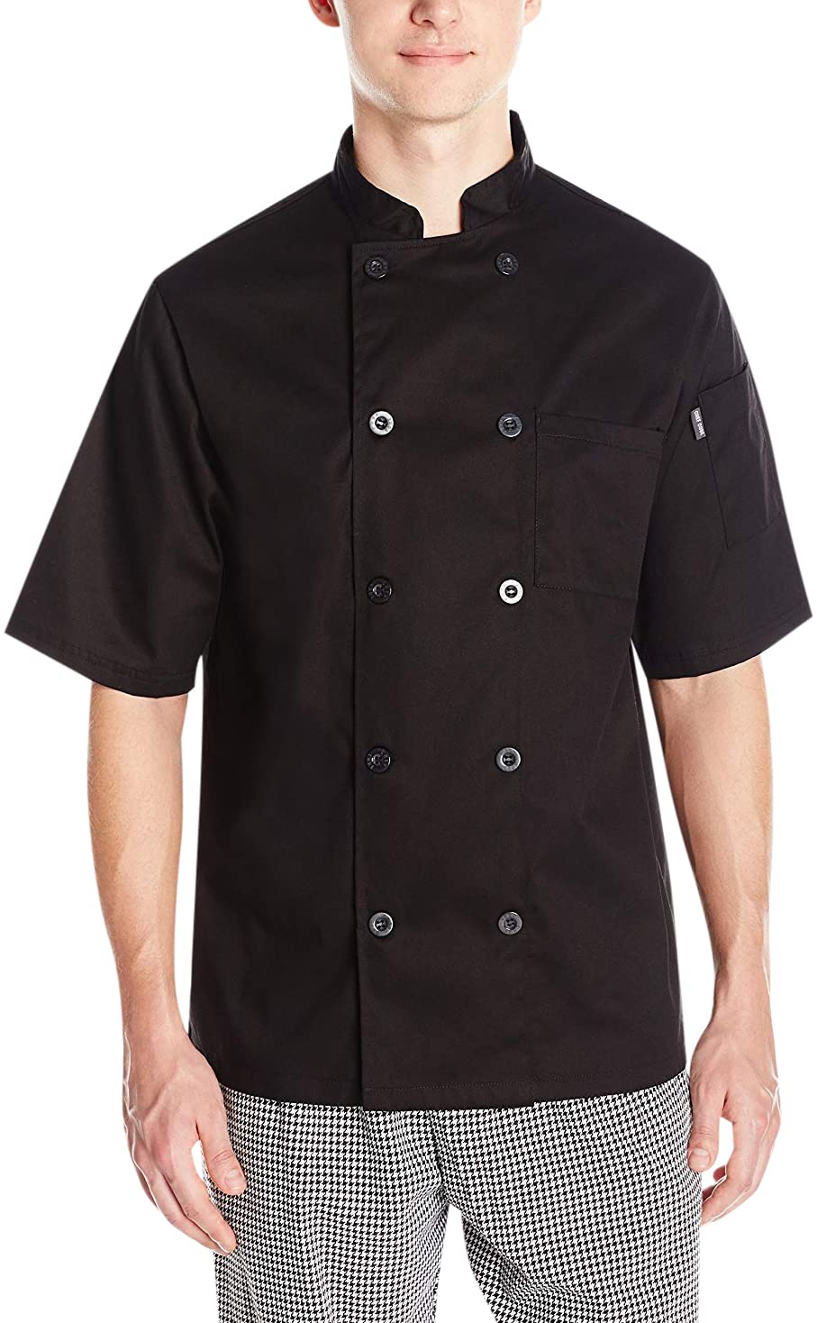 Chef Code Mens Short Sleeve Unisex Classic Coat Chef S Jacket, Black, 4X-Large Us