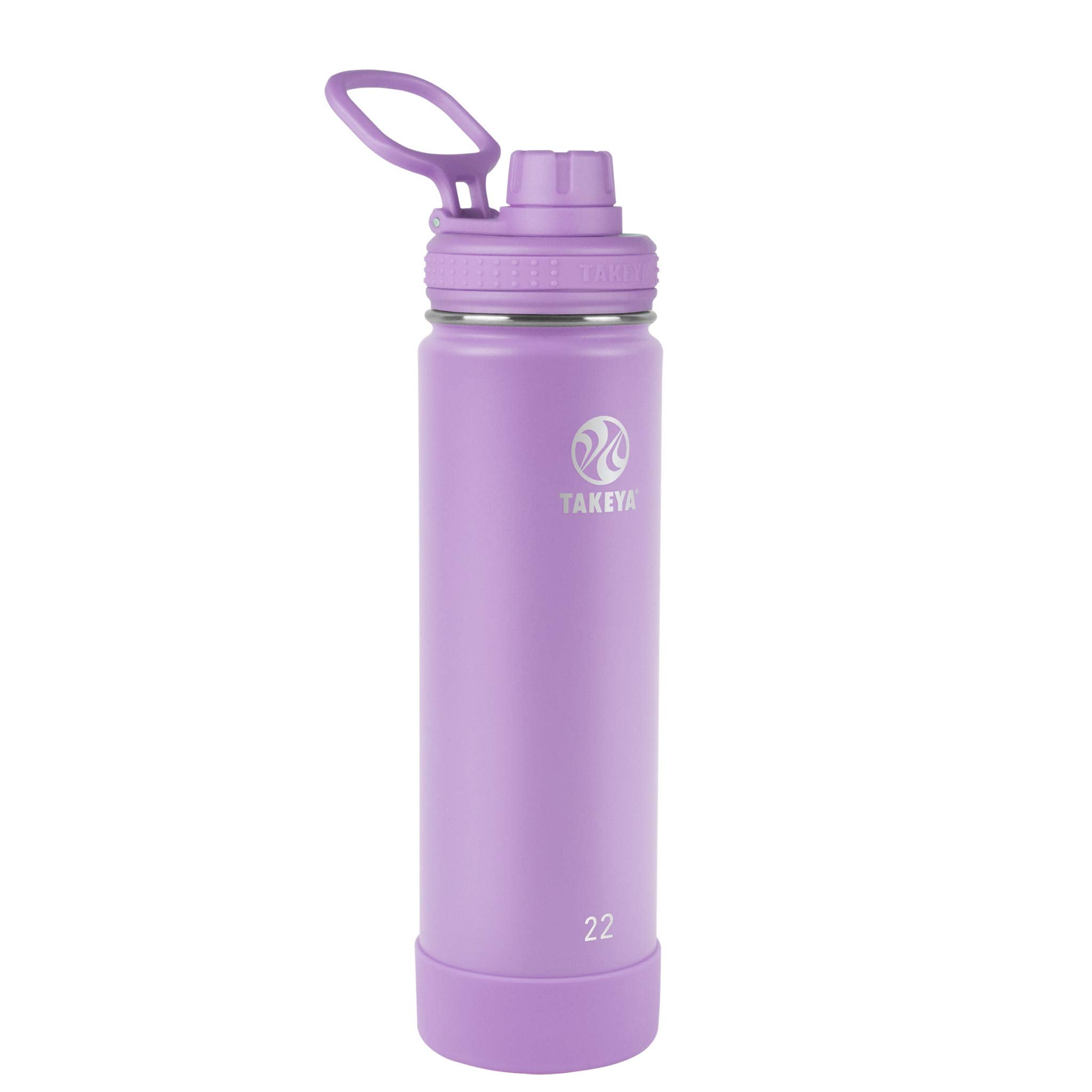 Takeya Actives 22 Oz Vacuum Insulated Stainless Steel Water Bottle With Spout Lid, Premium Quality, Lilac