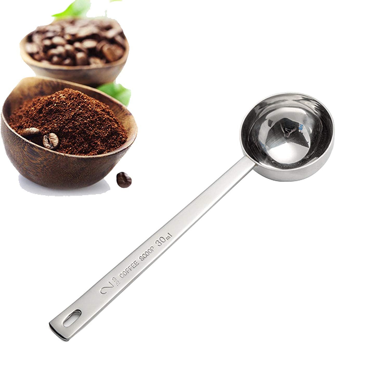Izelokay Coffee Scoop Stainless Steel Tablespoon Long Handled Spoons 2Tbs (30Ml)