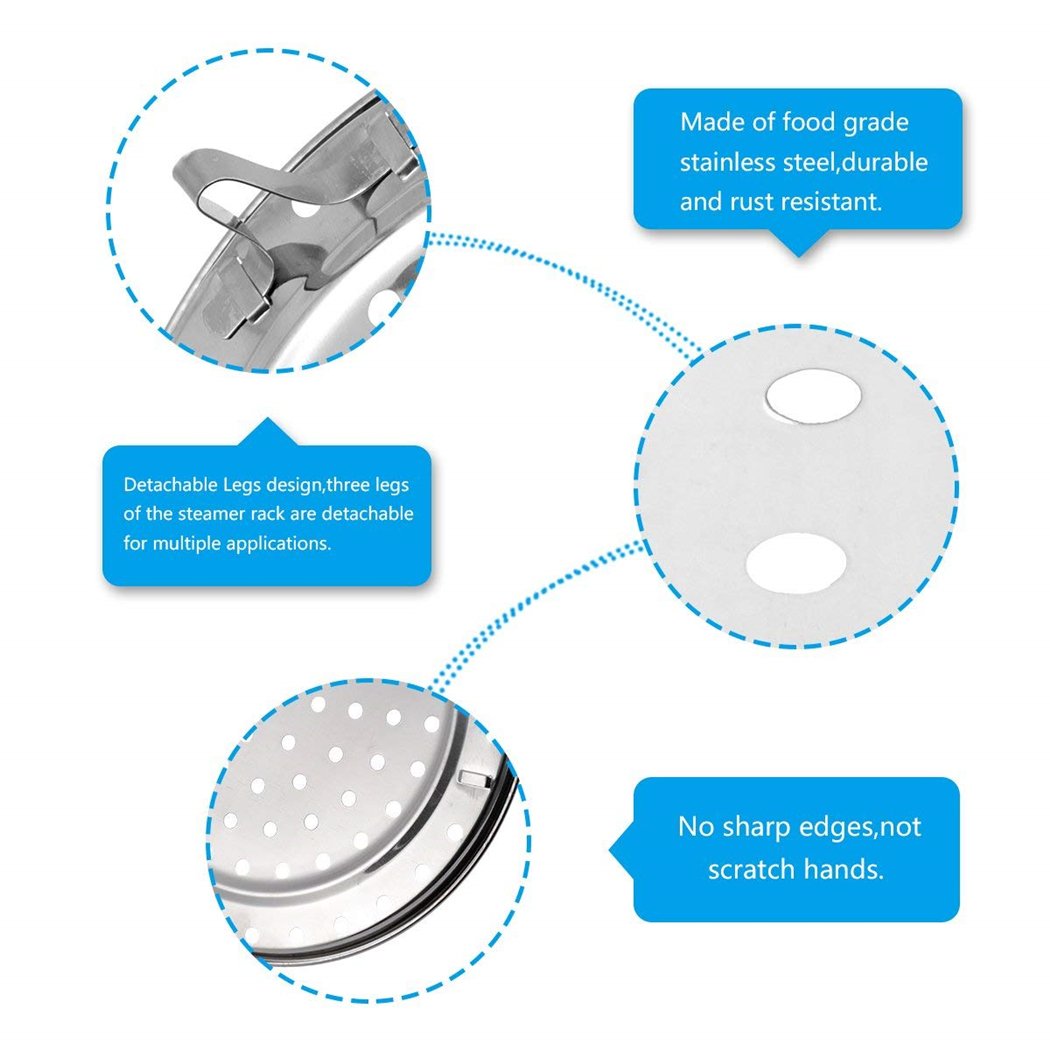2-Pack 8.46-Inch Pressure Cooker Rack Stainless Steel Water Bath Canner Rack With Detachable Legs For Water Bath Pot,Pressure Ca