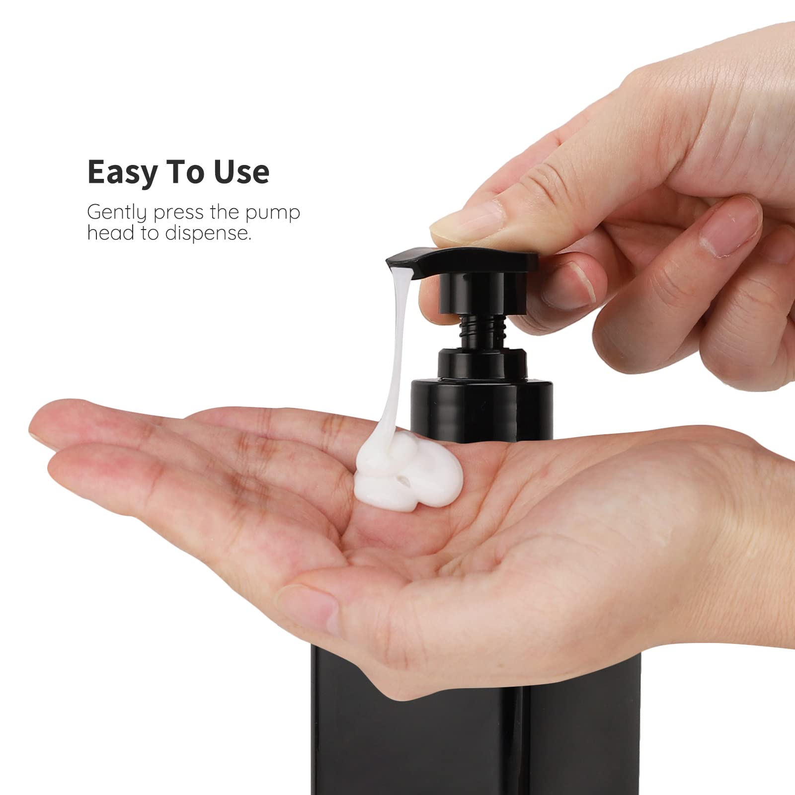 Segbeauty Shower Refillable Dispenser, 3Pcs 16.9Oz 500Ml Pump Press Bottles With Labels, Empty Reusable Plastic Soap Dispenser B
