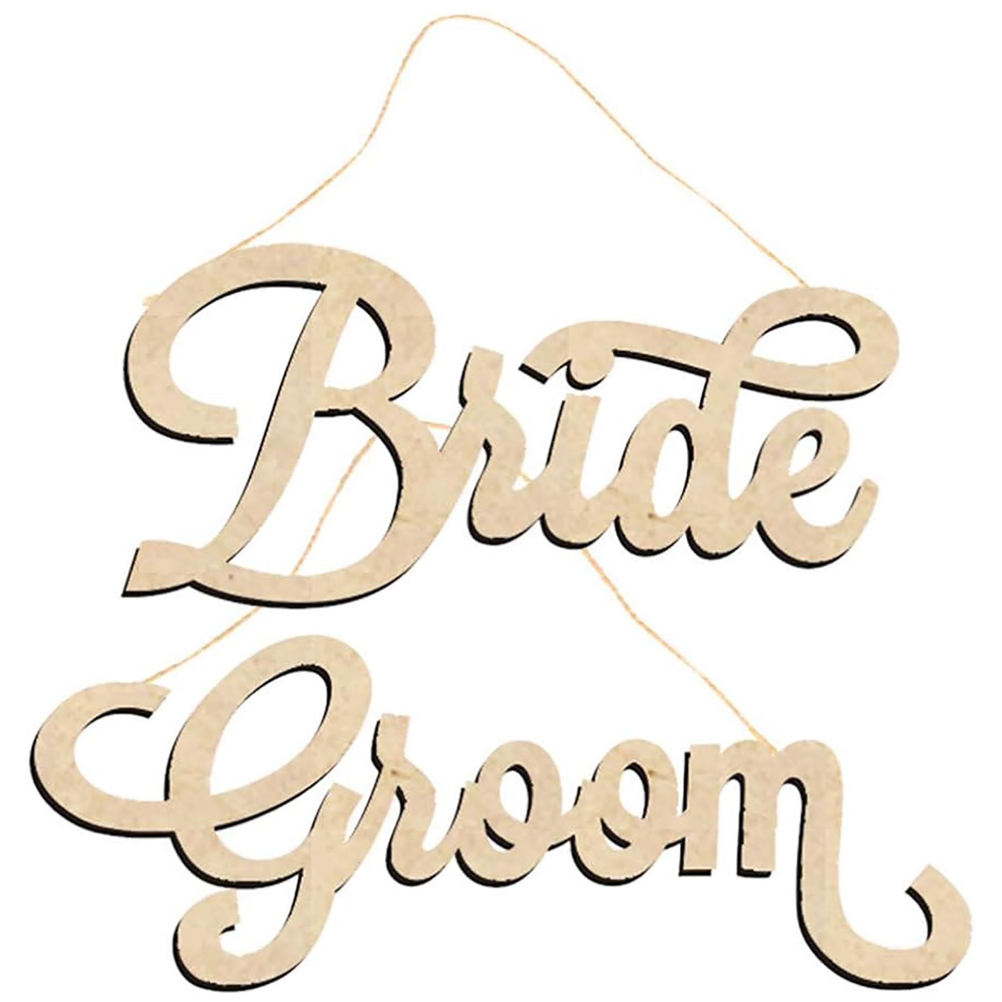 Cliths Pack of 2 BridetoBe Wooden Signs Decorative Wall Hanging for Wedding, Bridal Showers & Photo Booth Props Elegant Hollow