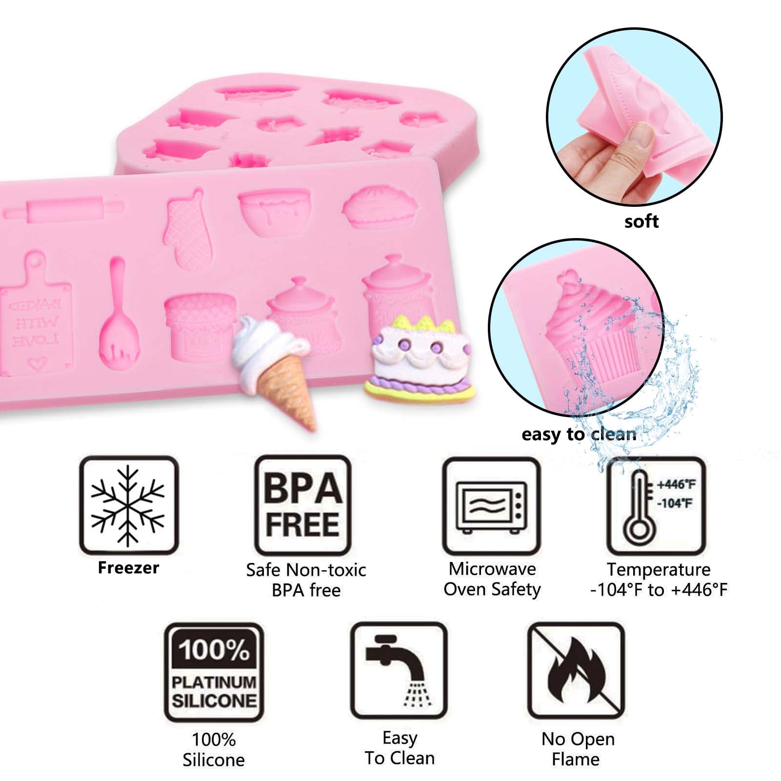 Cupcake Fondant Mold, 4 Packs Coffee Cup Silicone Molds For Tea Party Cake Decoration, Cupcake Toppers, Tea Cake Pan, Tea Pots F