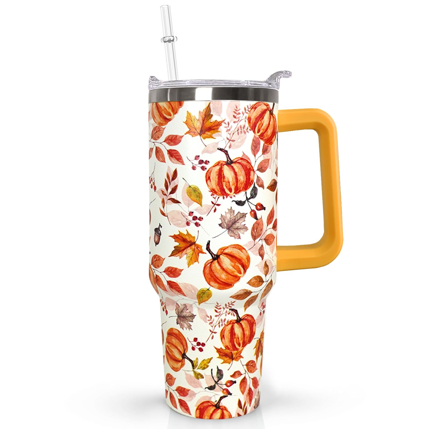 wmvhdiw 30 oz Fall Pumpkin Tumbler Insulated Stainless Tumbler, Autumn Travel Coffee Cup Water Bottle, Fall Stuff Decor Accessor