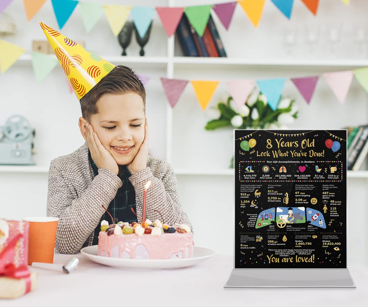 Card Life In Numbers - 8Th Birthday Gifts - 8Th Birthday Decorations - Birthday Gift Ideas For 8 Years Old - 8 Birthday Poster [