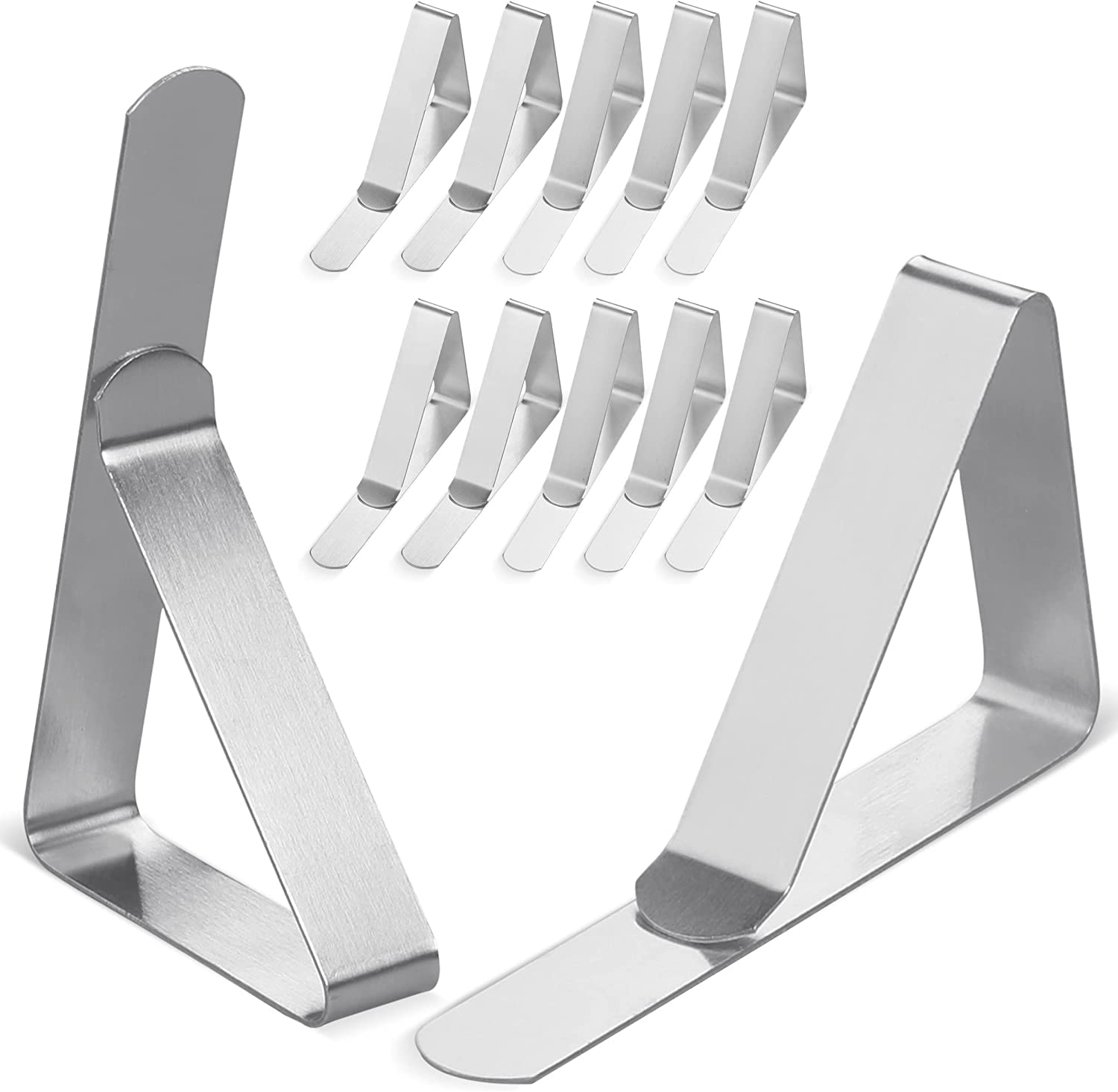 Clipra Tablecloth Clips [USA Based Brand] - 12 Pack Stainless Steel, Rust Proof Table Clips for Home, Restaurants, Picnic, Party
